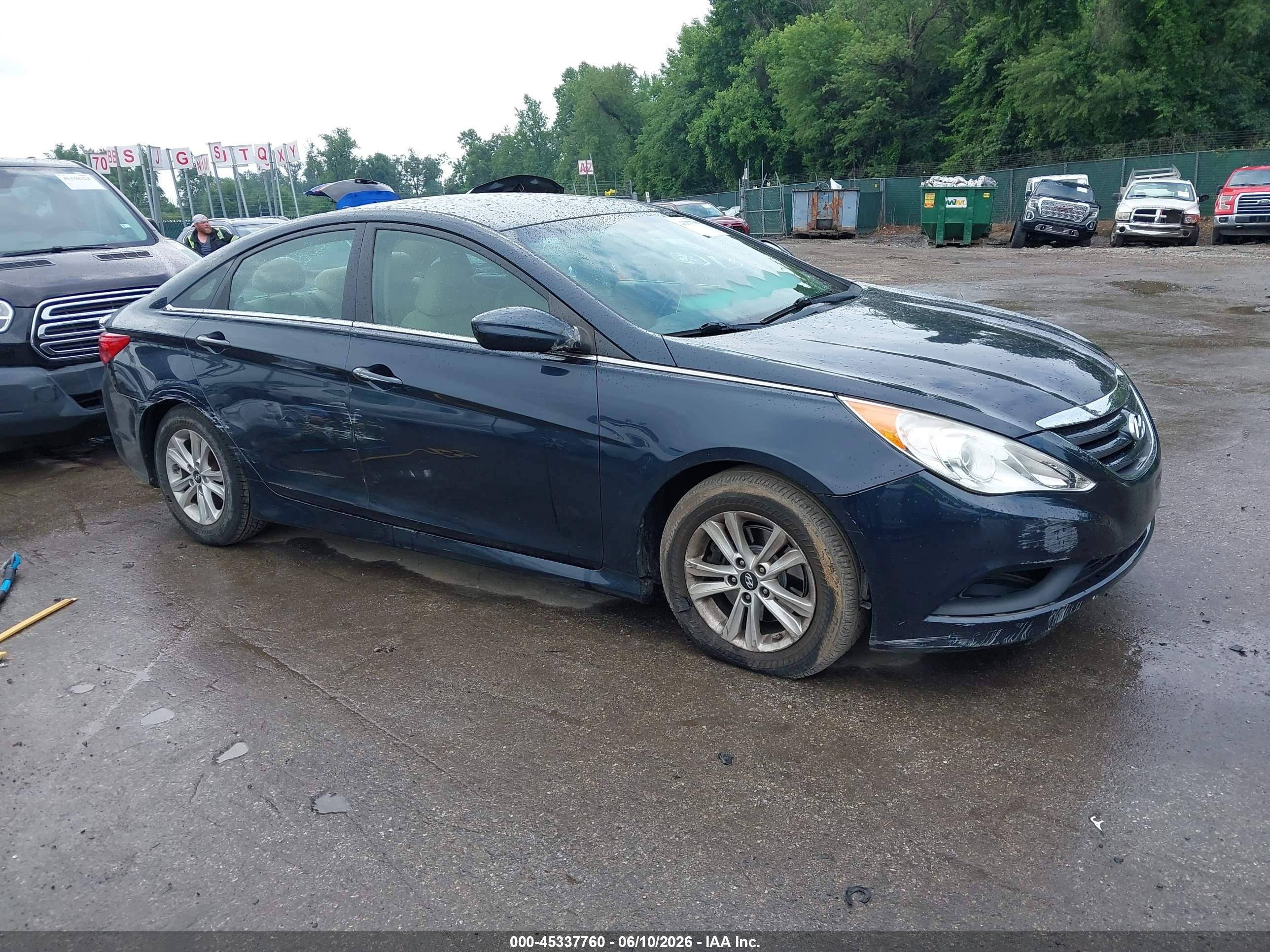 2014 Hyundai Sonata Gls Blue vin: 5NPEB4AC2EH830859