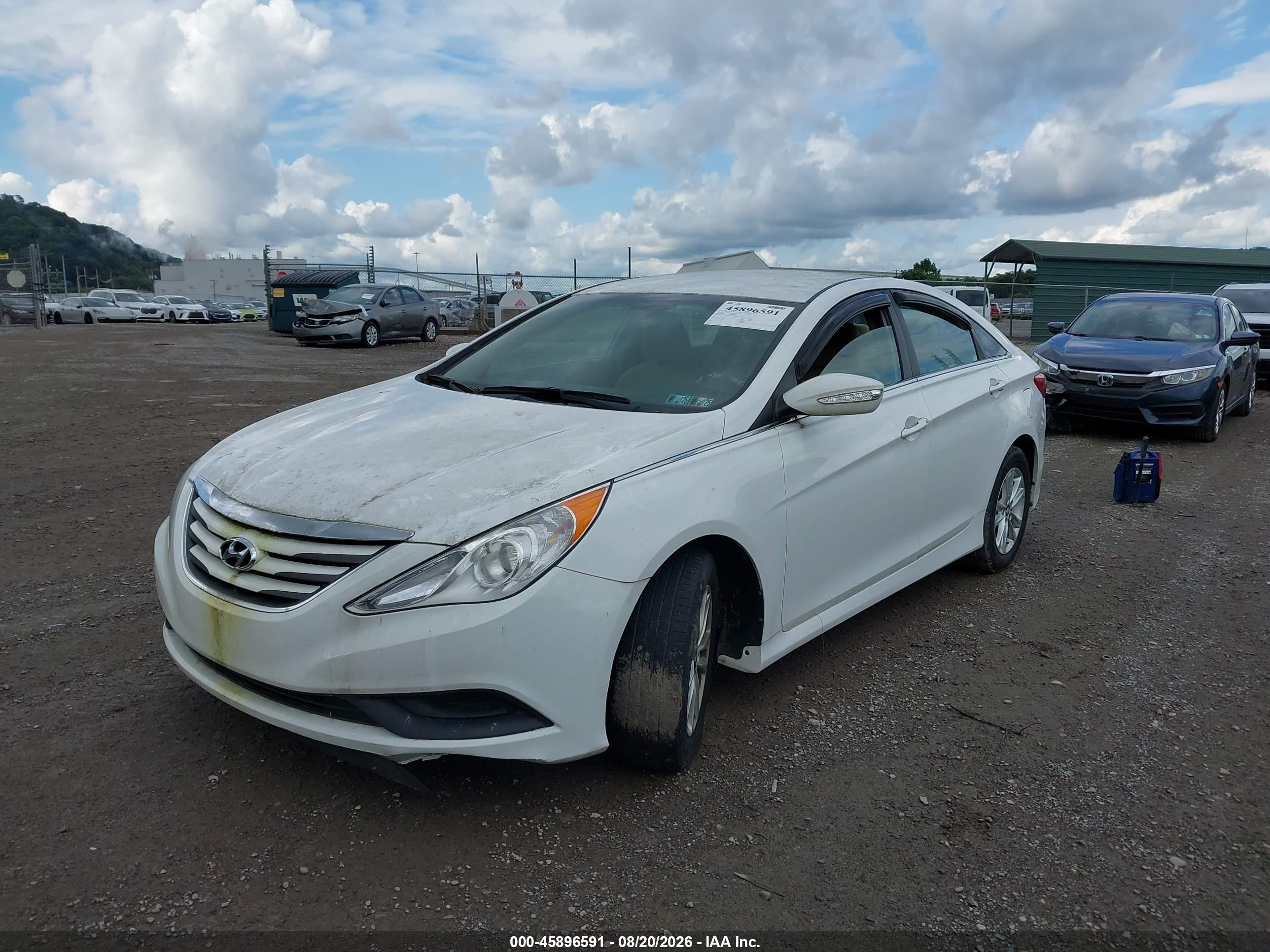 2014 Hyundai Sonata Gls Белый vin: 5NPEB4AC2EH841148