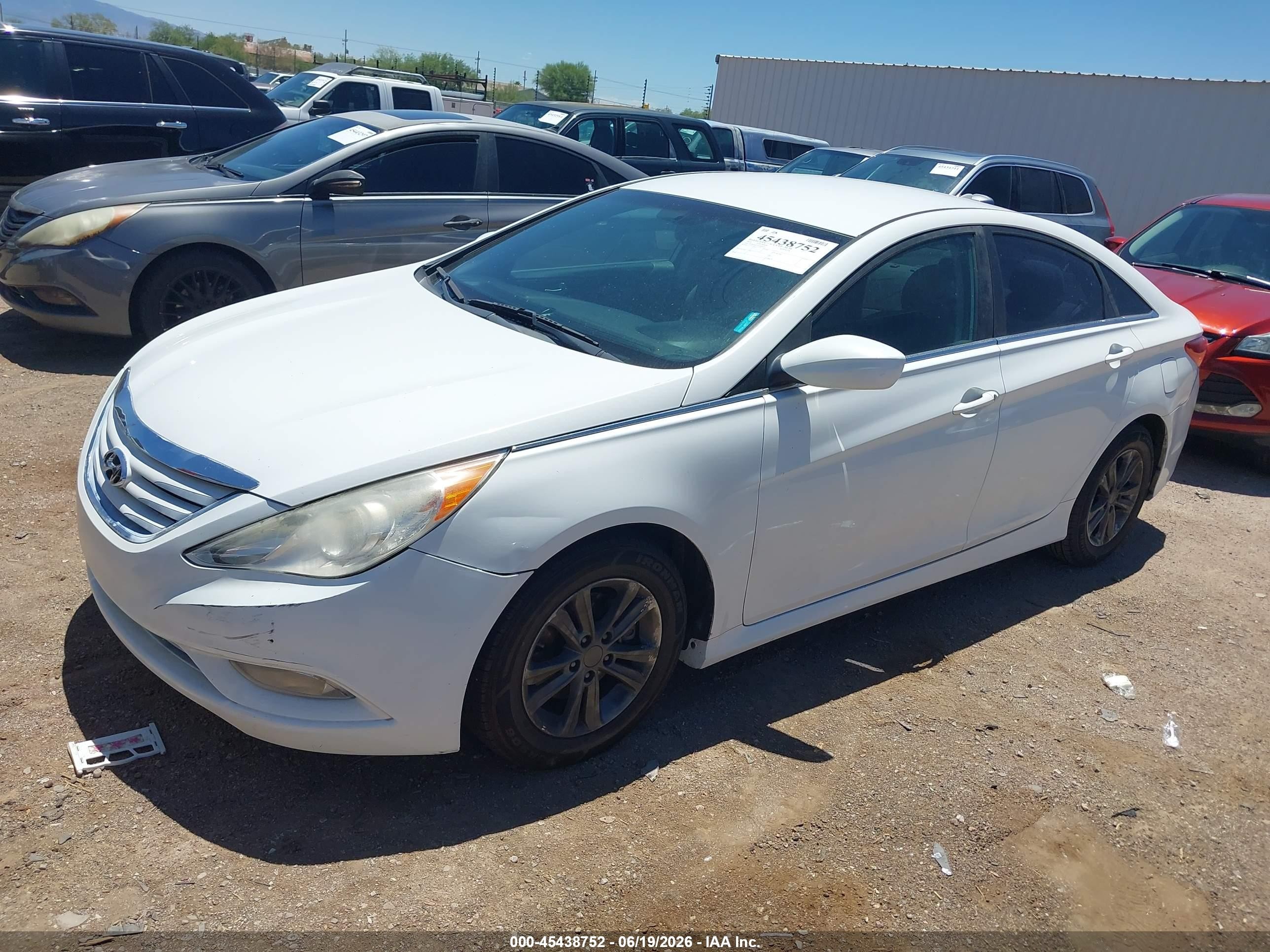 2014 Hyundai Sonata Gls White vin: 5NPEB4AC2EH855227