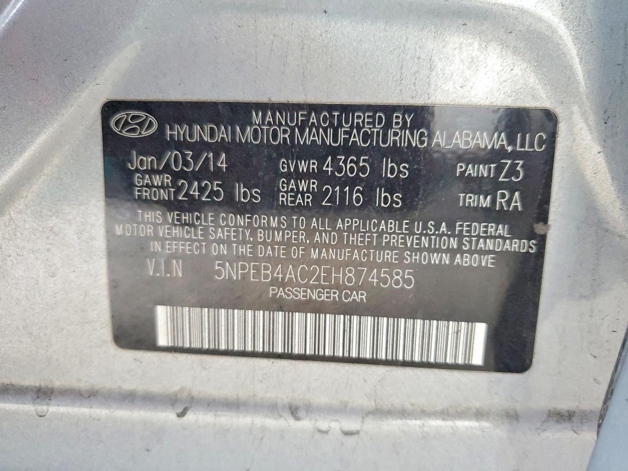 2014 Hyundai Sonata Gls Синий vin: 5NPEB4AC2EH874585