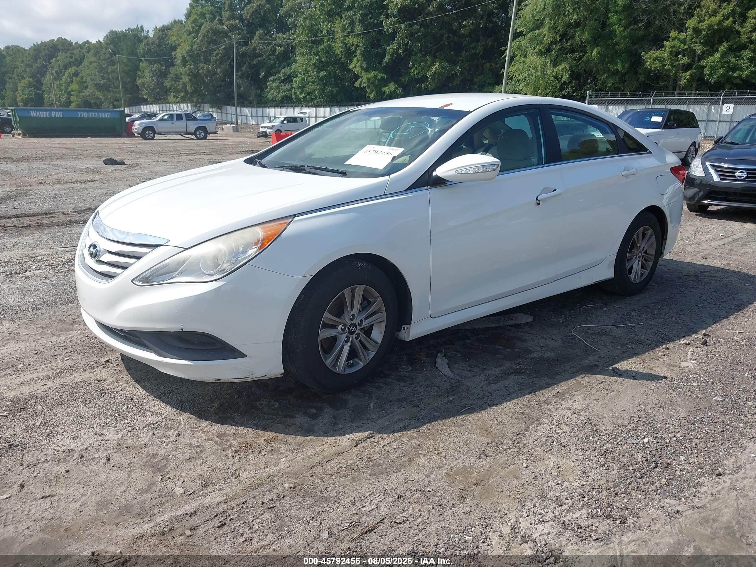 2014 Hyundai Sonata Gls White vin: 5NPEB4AC2EH919556