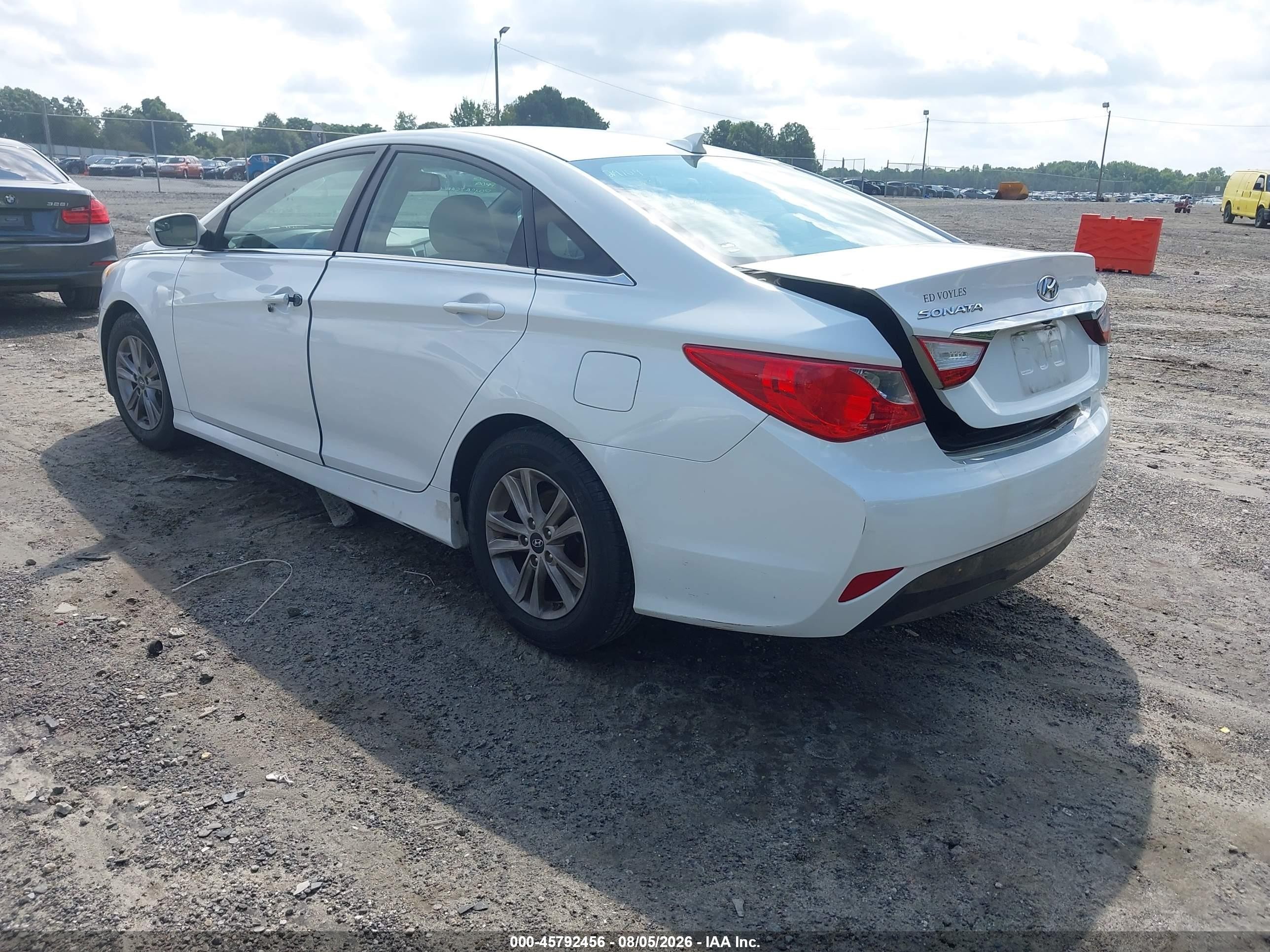 2014 Hyundai Sonata Gls White vin: 5NPEB4AC2EH919556