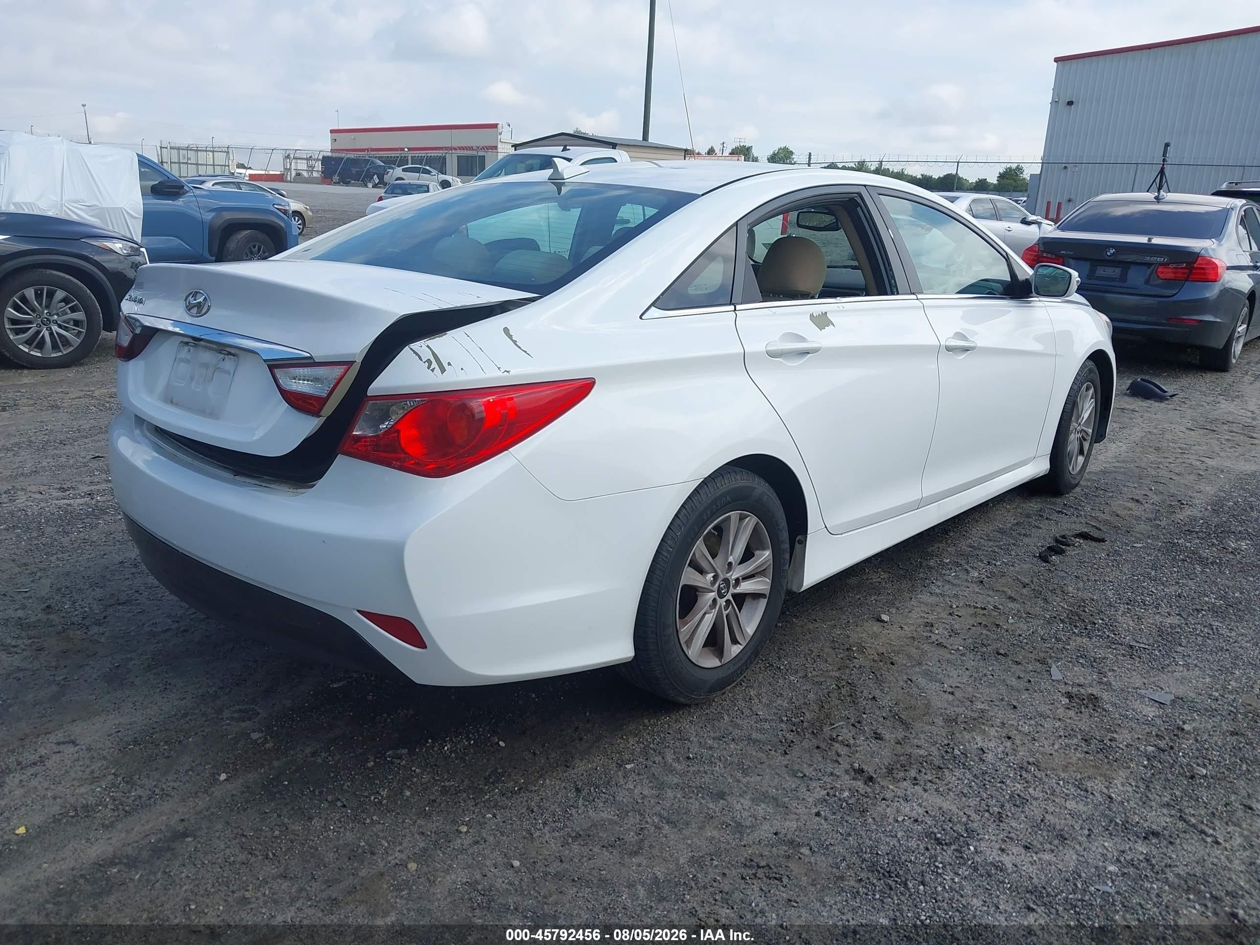 2014 Hyundai Sonata Gls White vin: 5NPEB4AC2EH919556