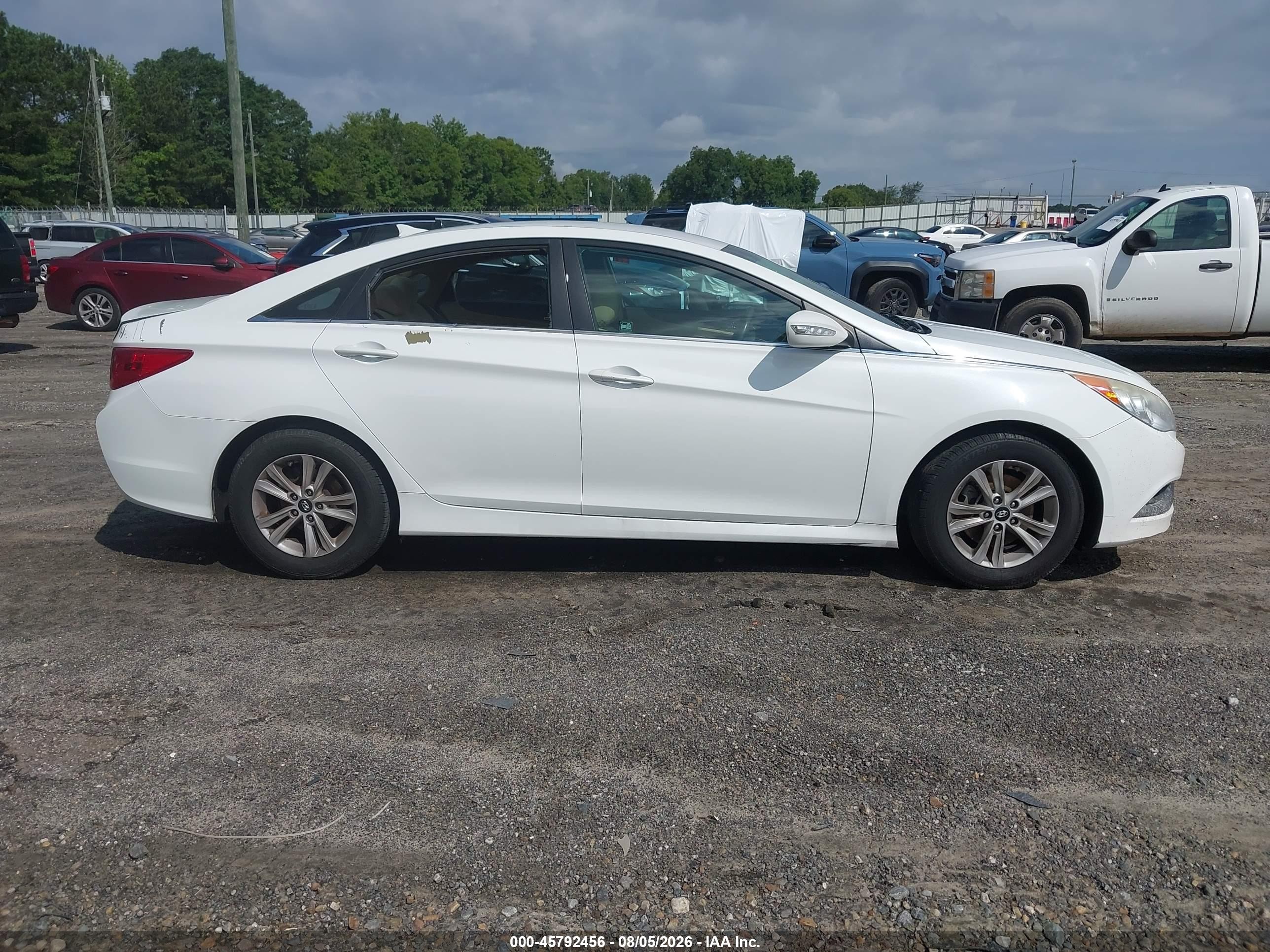 2014 Hyundai Sonata Gls White vin: 5NPEB4AC2EH919556