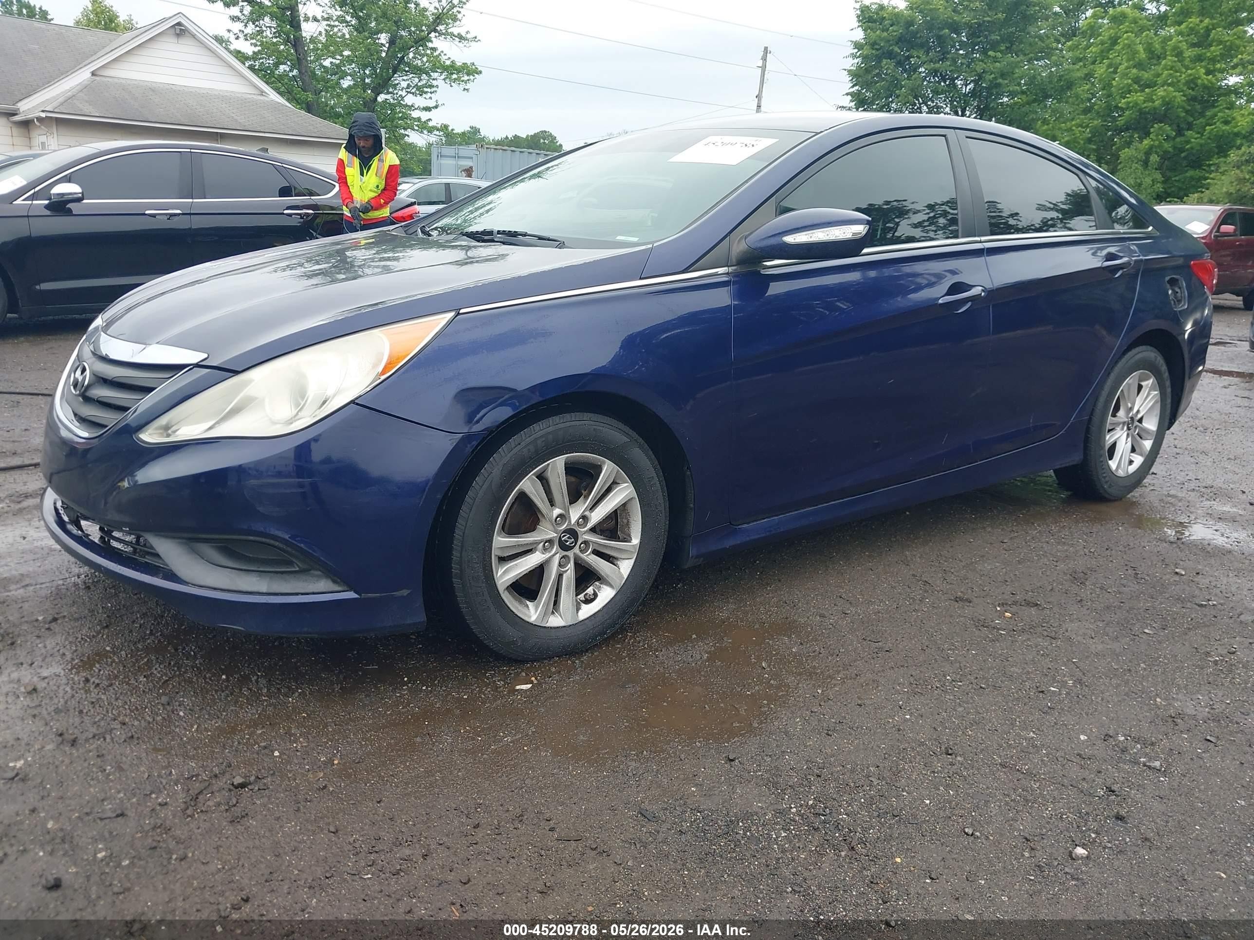 2014 Hyundai Sonata Gls Blue vin: 5NPEB4AC2EH926345