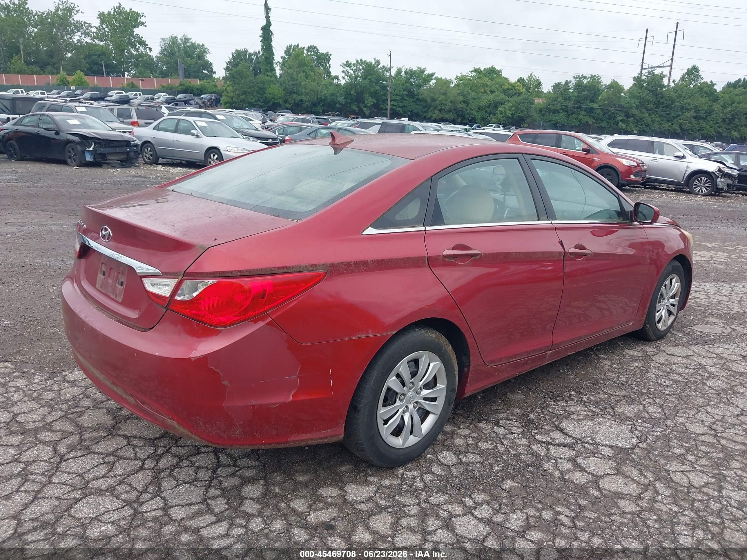 2011 Hyundai Sonata Gls Red vin: 5NPEB4AC3BH059307
