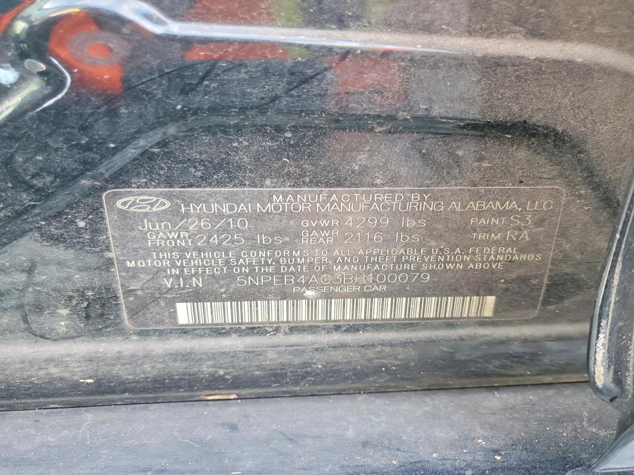 2011 Hyundai Sonata Gls Черный vin: 5NPEB4AC3BH100079