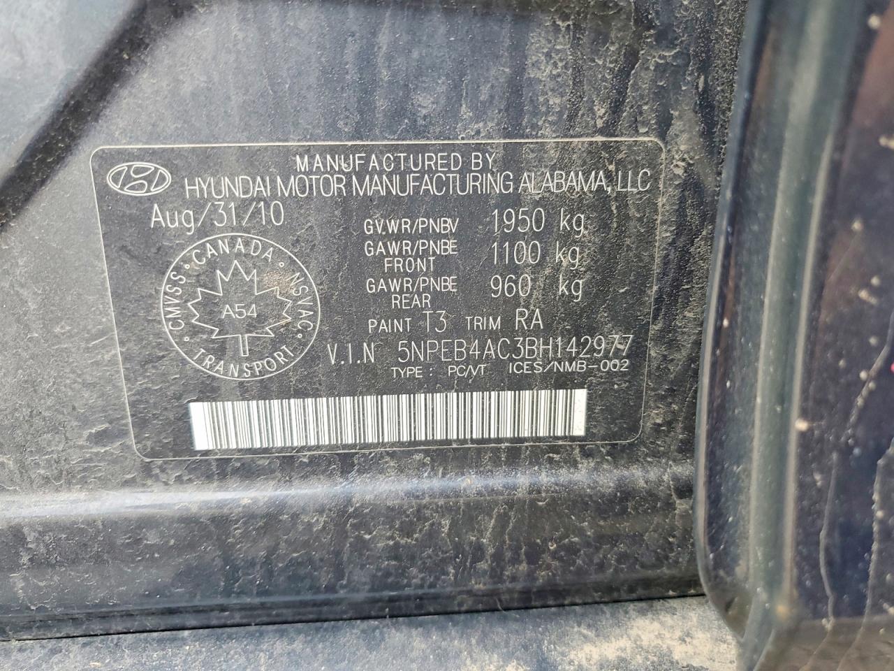 2011 Hyundai Sonata Gls Blue vin: 5NPEB4AC3BH142977