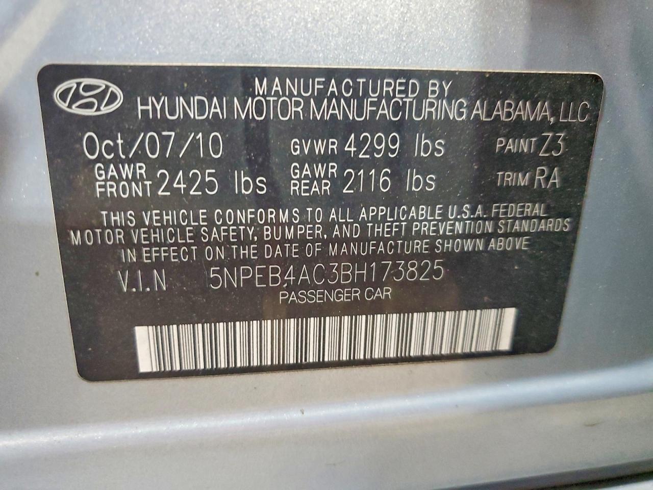 2011 Hyundai Sonata Gls Silver vin: 5NPEB4AC3BH173825