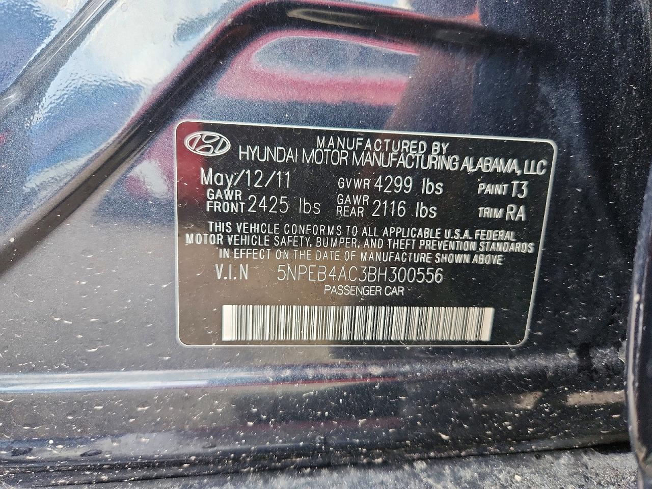 2011 Hyundai Sonata Gls Серый vin: 5NPEB4AC3BH300556