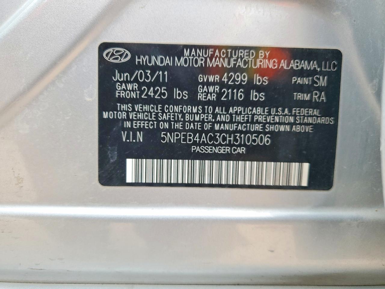 2012 Hyundai Sonata Gls Silver vin: 5NPEB4AC3CH310506