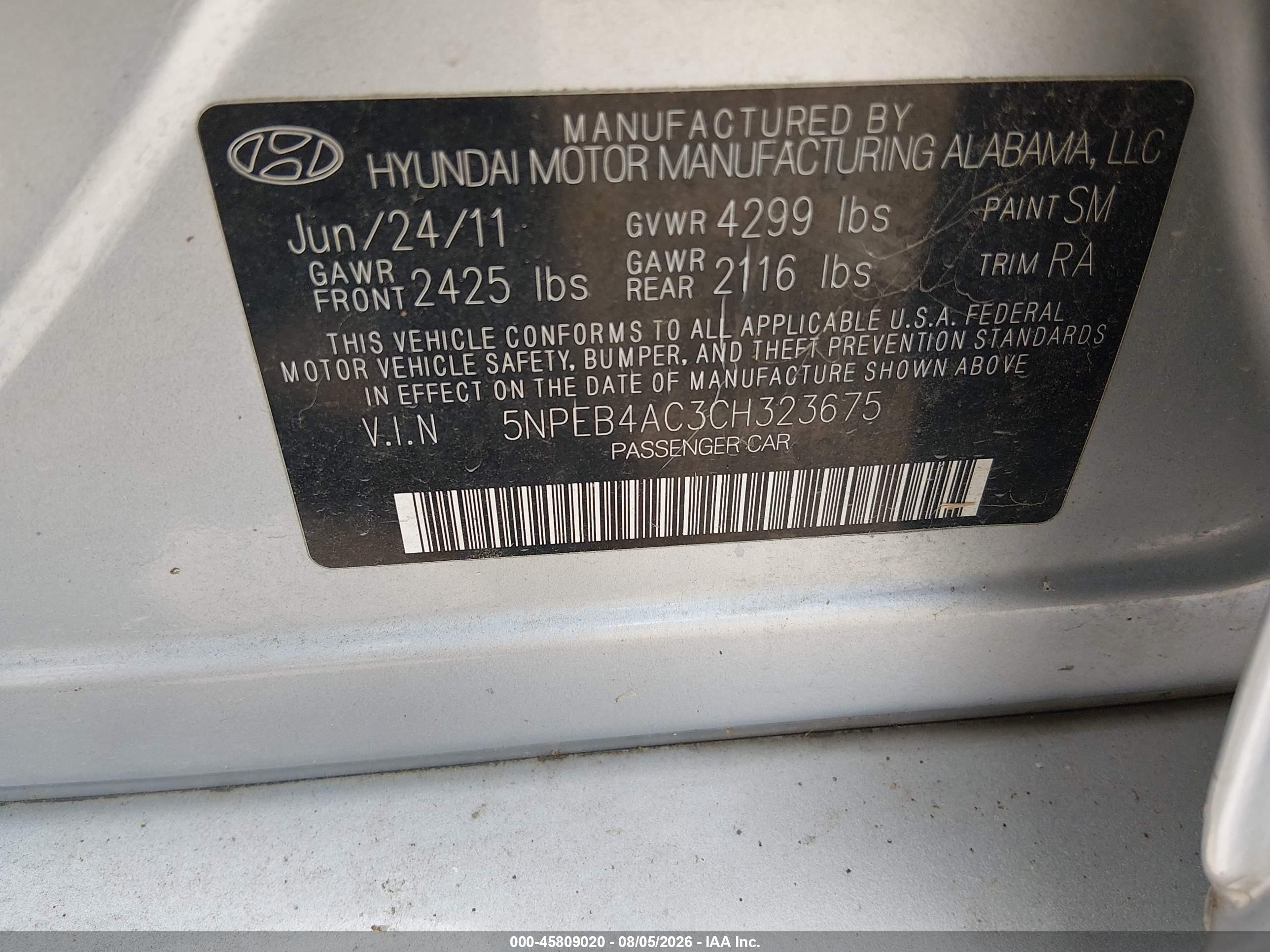 2012 Hyundai Sonata Gls Silver vin: 5NPEB4AC3CH323675