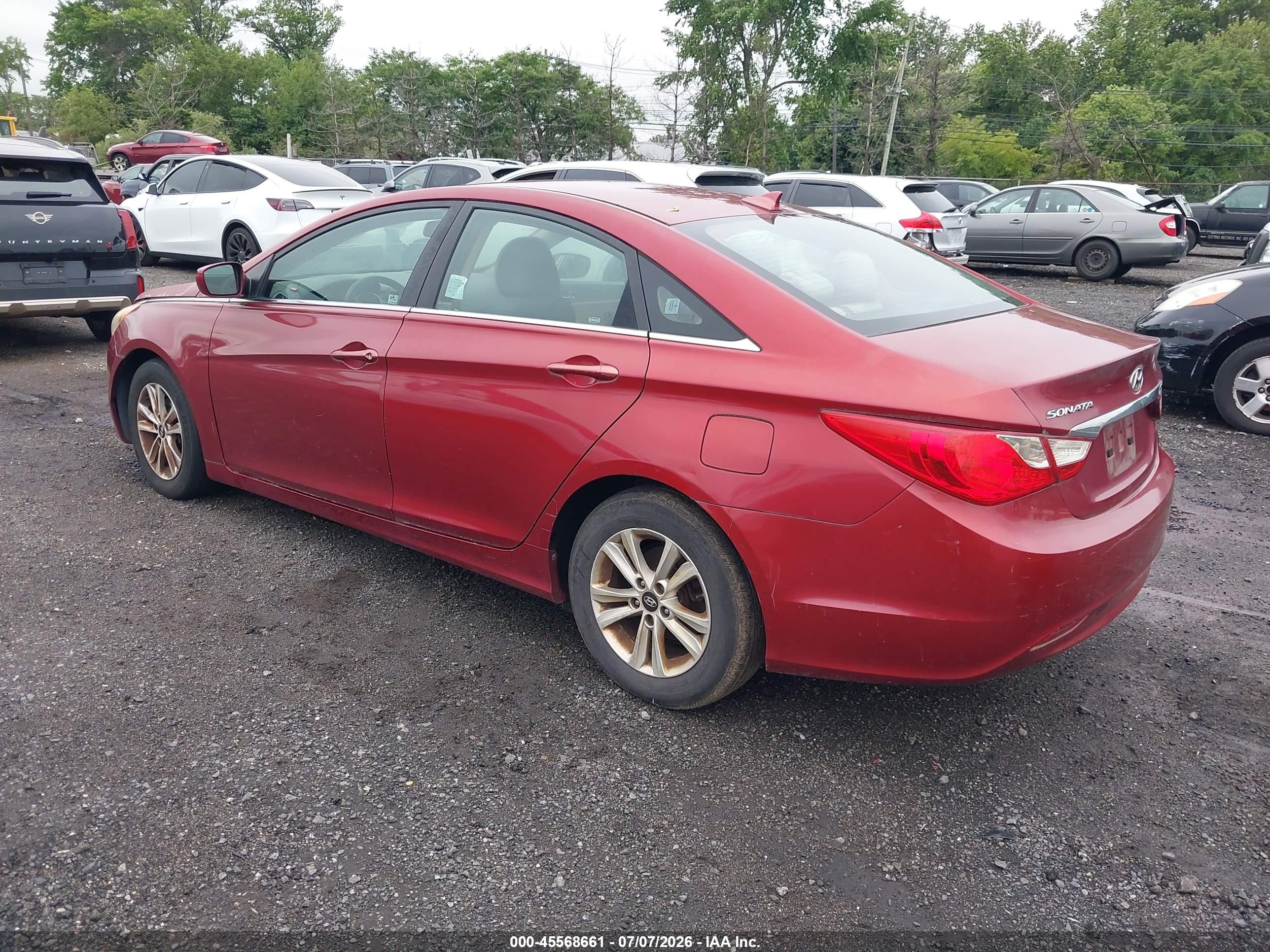 2012 Hyundai Sonata Gls Burgundy vin: 5NPEB4AC3CH343747