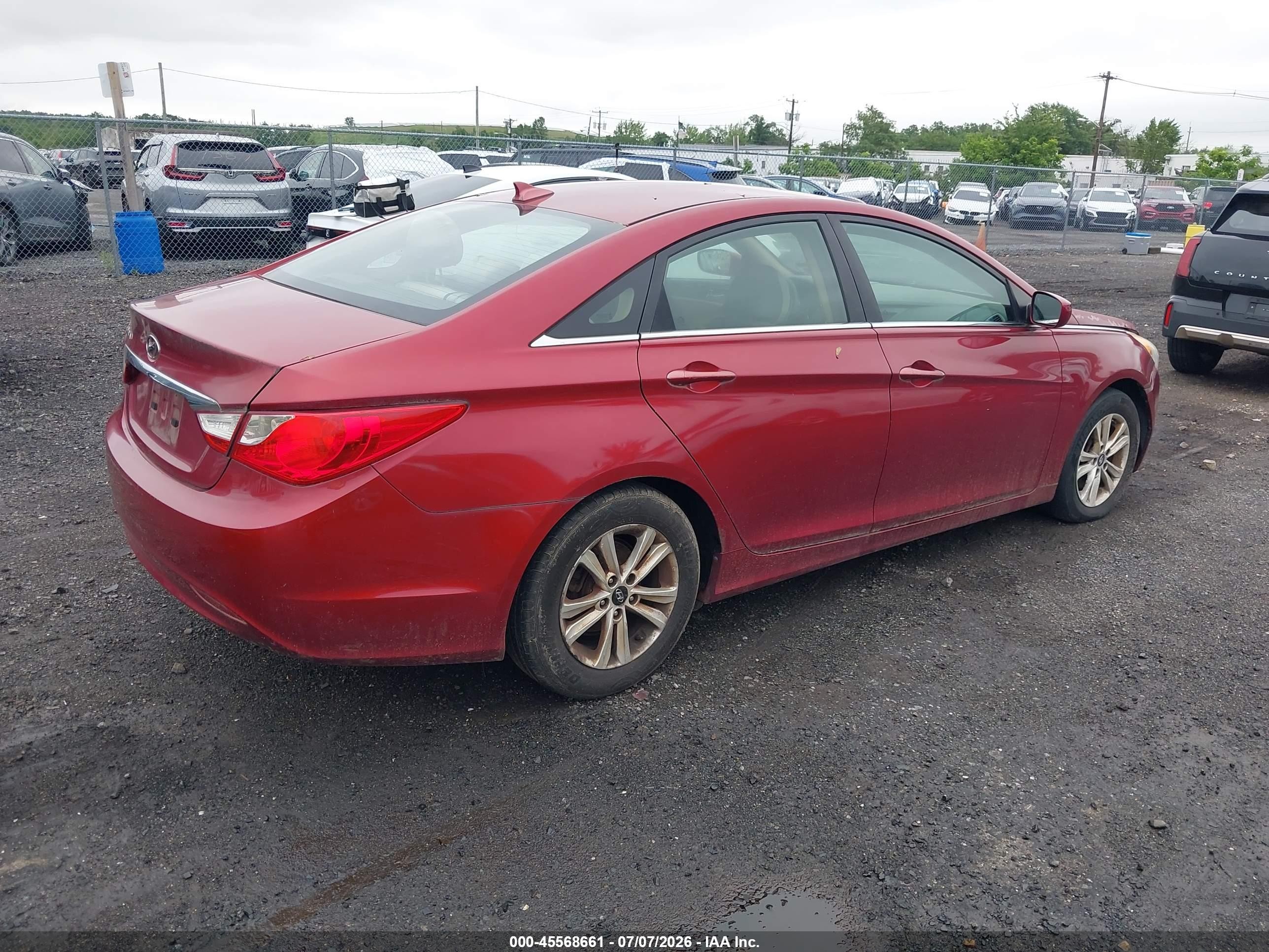 2012 Hyundai Sonata Gls Burgundy vin: 5NPEB4AC3CH343747