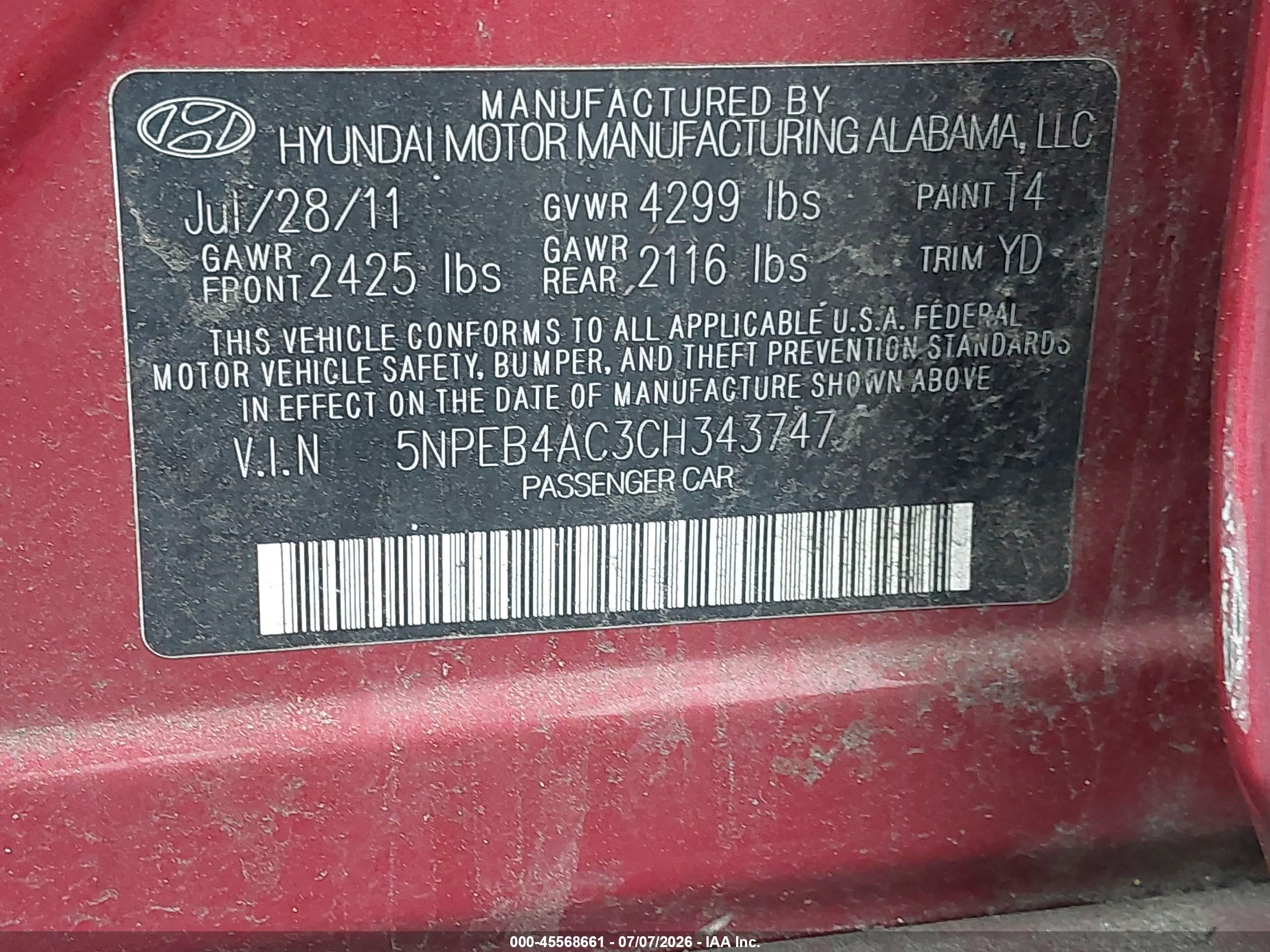 2012 Hyundai Sonata Gls Burgundy vin: 5NPEB4AC3CH343747
