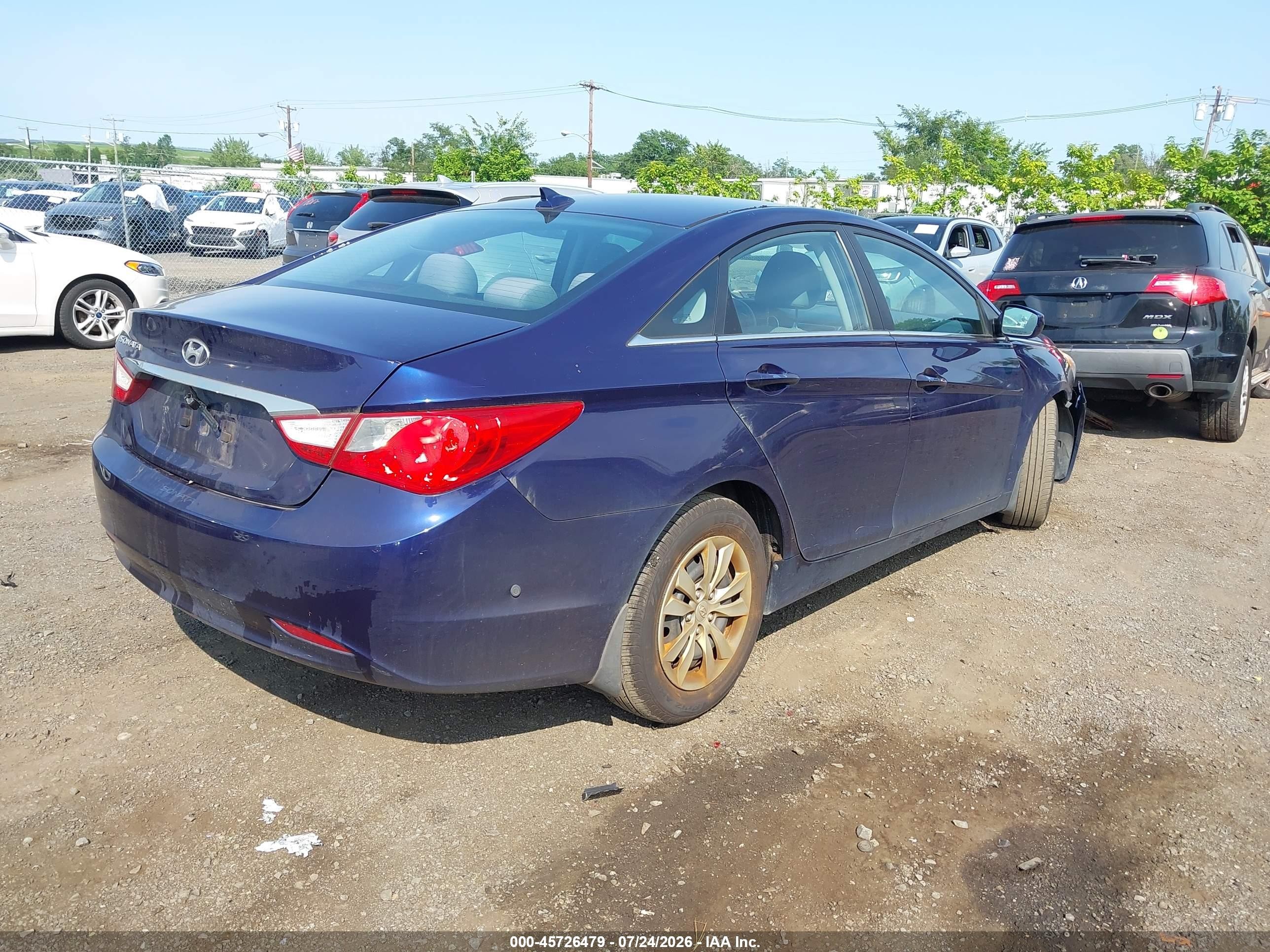 2012 Hyundai Sonata Gls Blue vin: 5NPEB4AC3CH435831