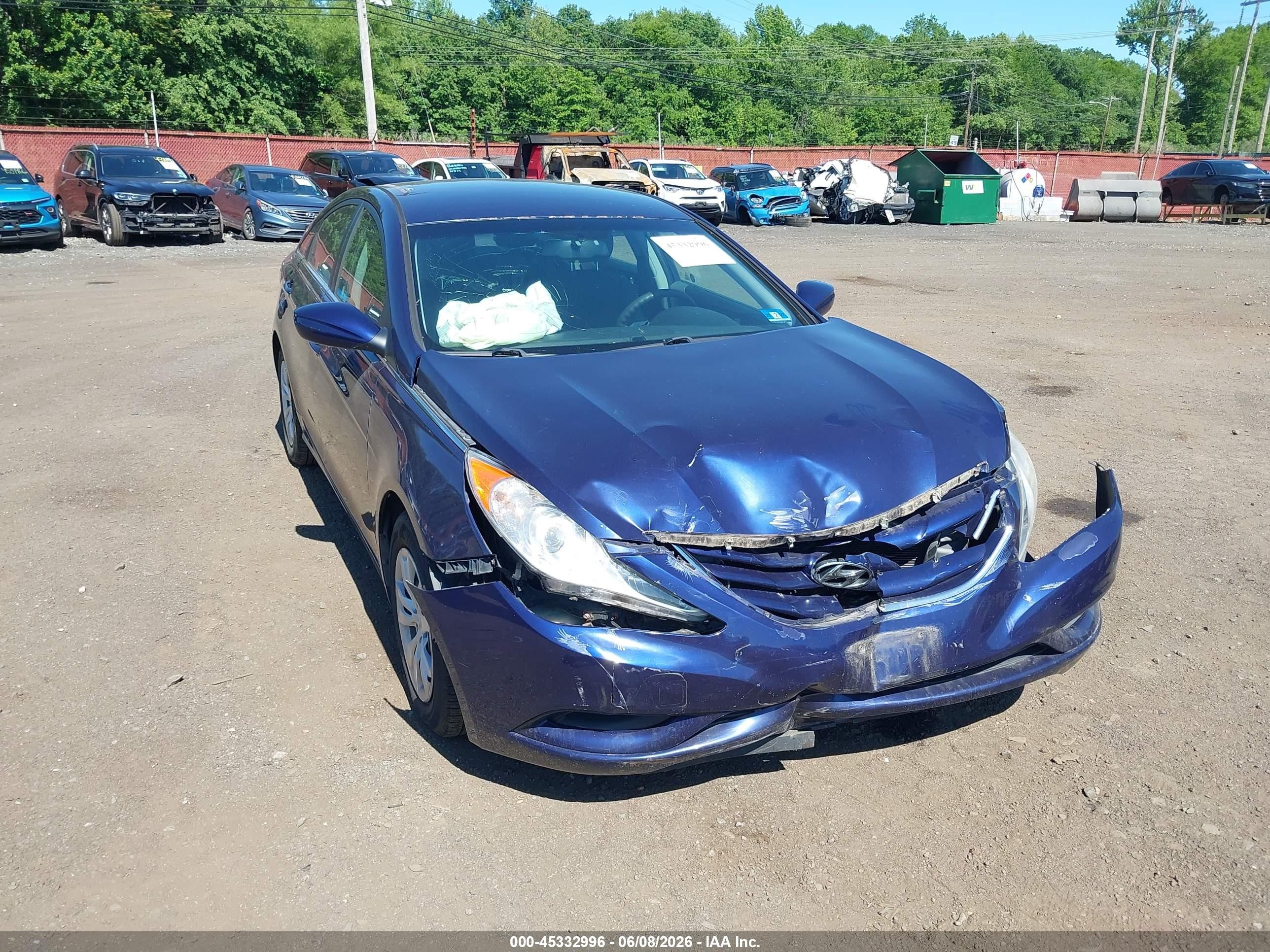 2012 Hyundai Sonata Gls Blue vin: 5NPEB4AC3CH456436