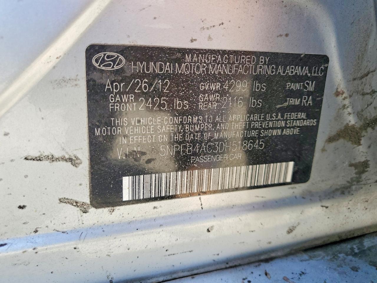2013 Hyundai Sonata Gls Silver vin: 5NPEB4AC3DH518645