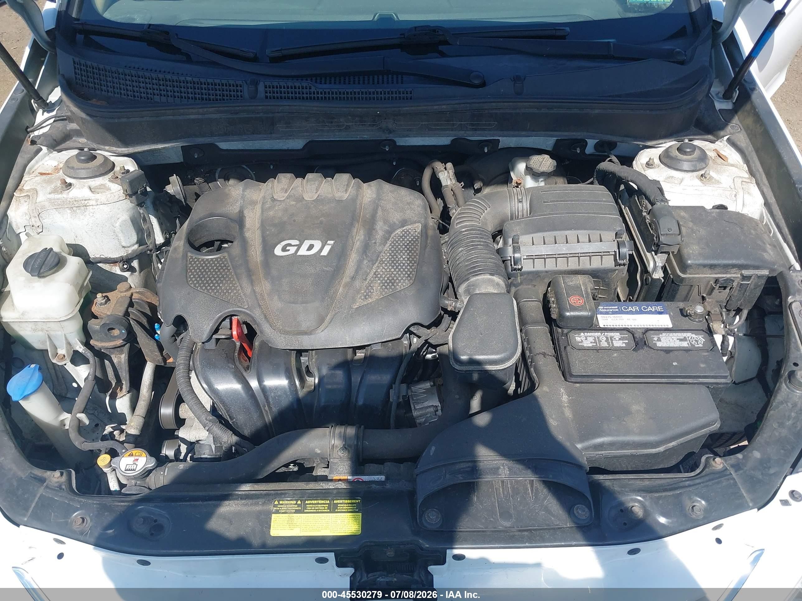 2013 Hyundai Sonata Gls White vin: 5NPEB4AC3DH701530