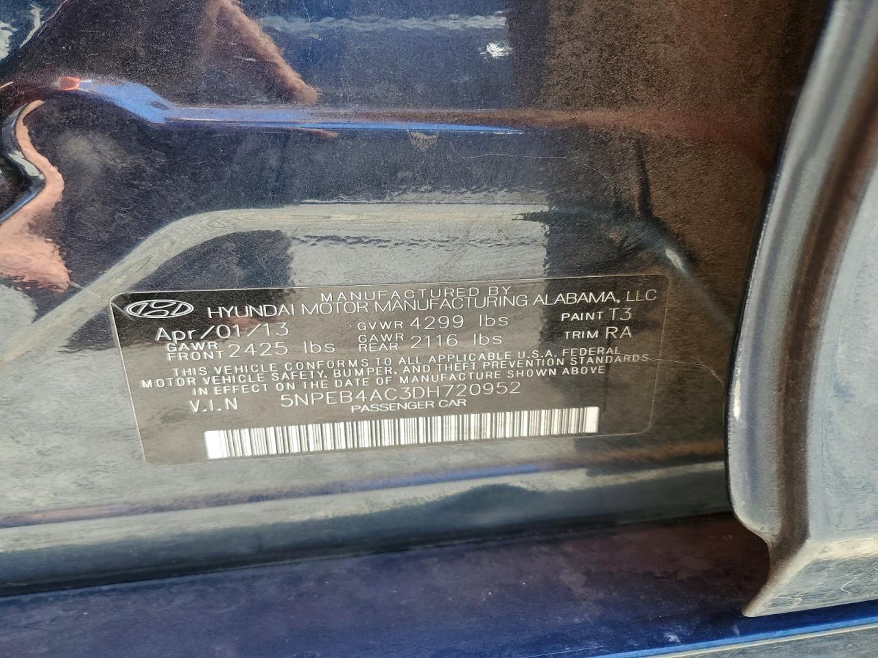 2013 Hyundai Sonata Gls Black vin: 5NPEB4AC3DH720952