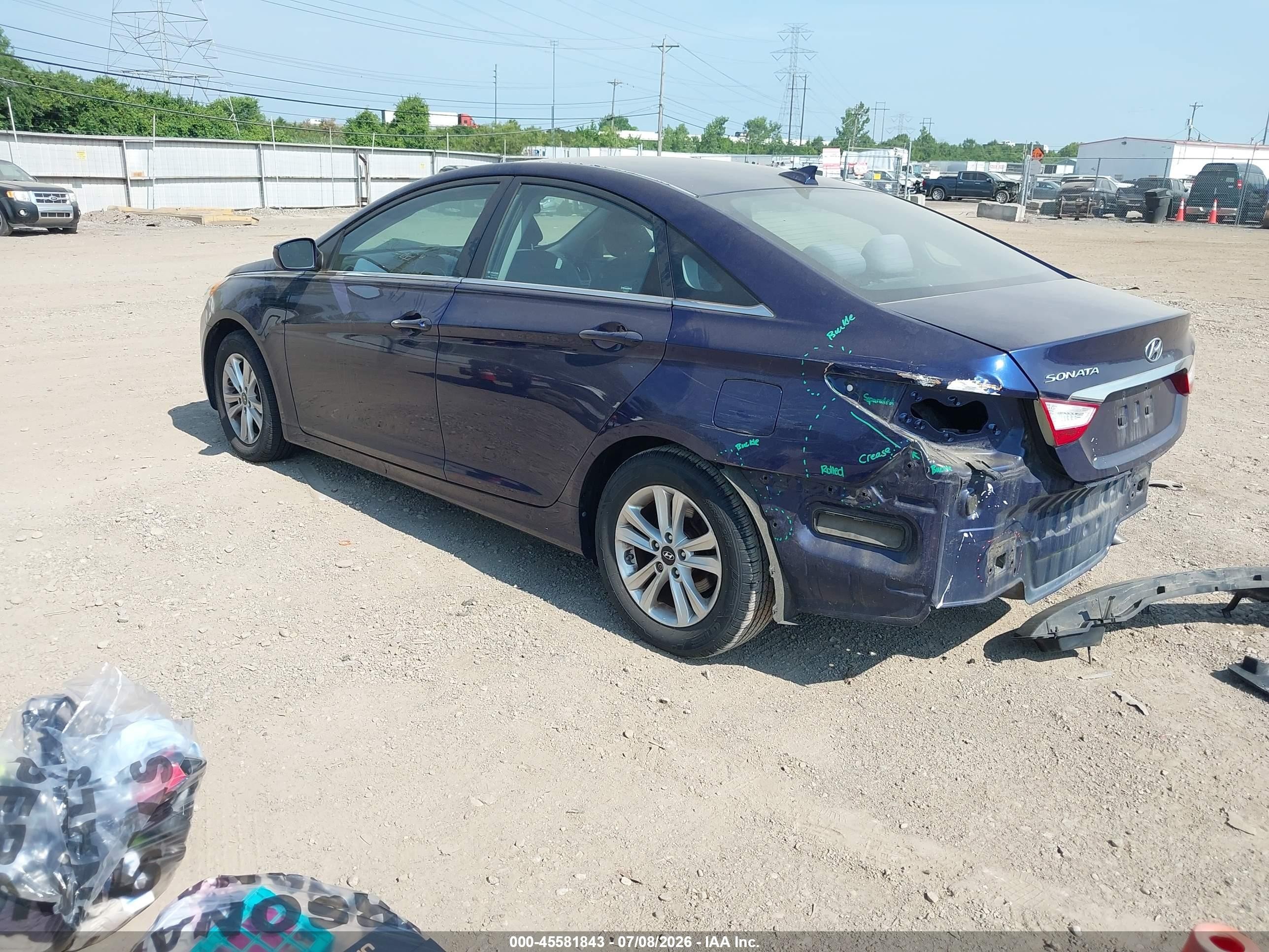 2013 Hyundai Sonata Gls Blue vin: 5NPEB4AC3DH727593