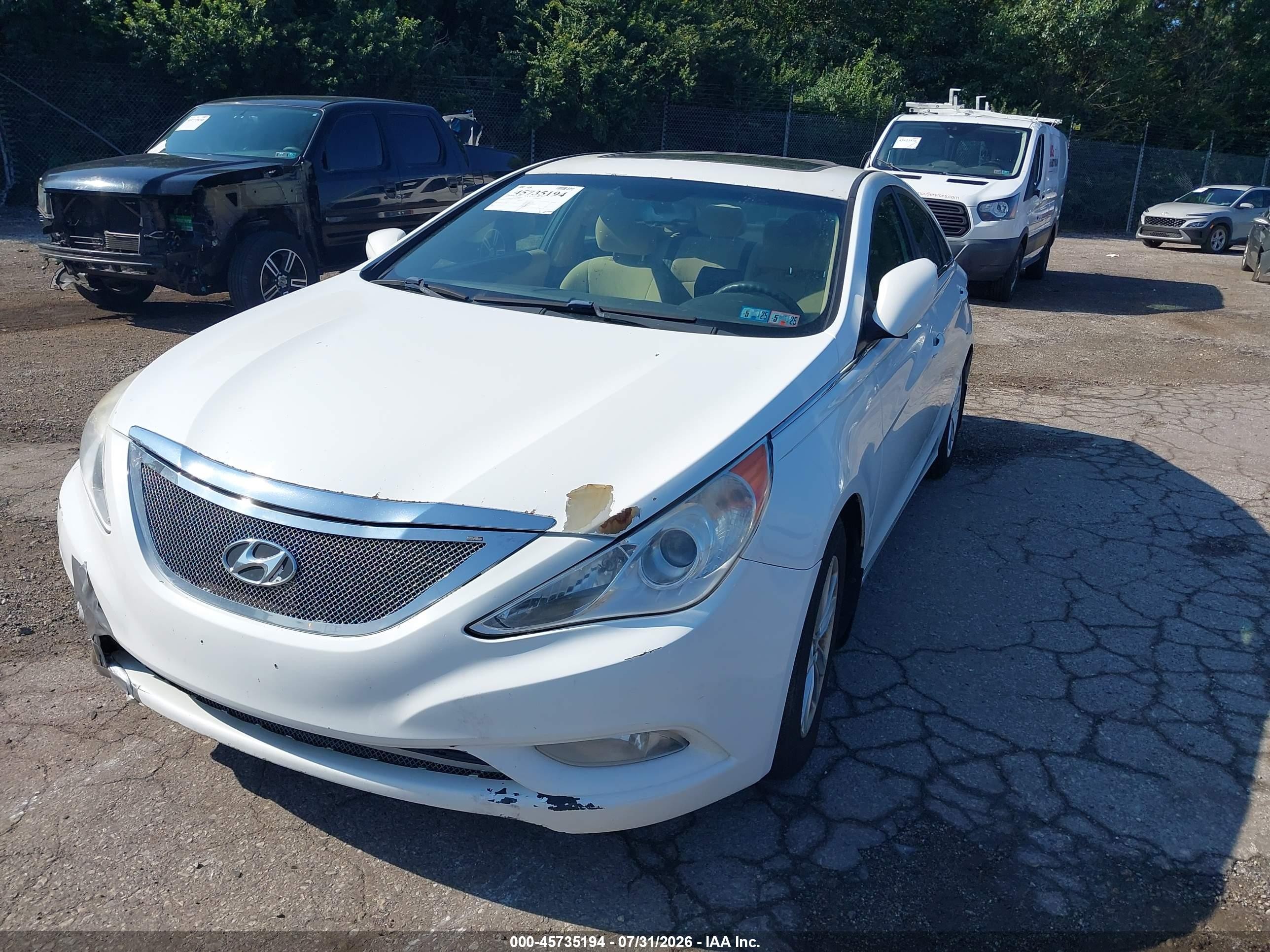 2013 Hyundai Sonata Gls White vin: 5NPEB4AC3DH783565