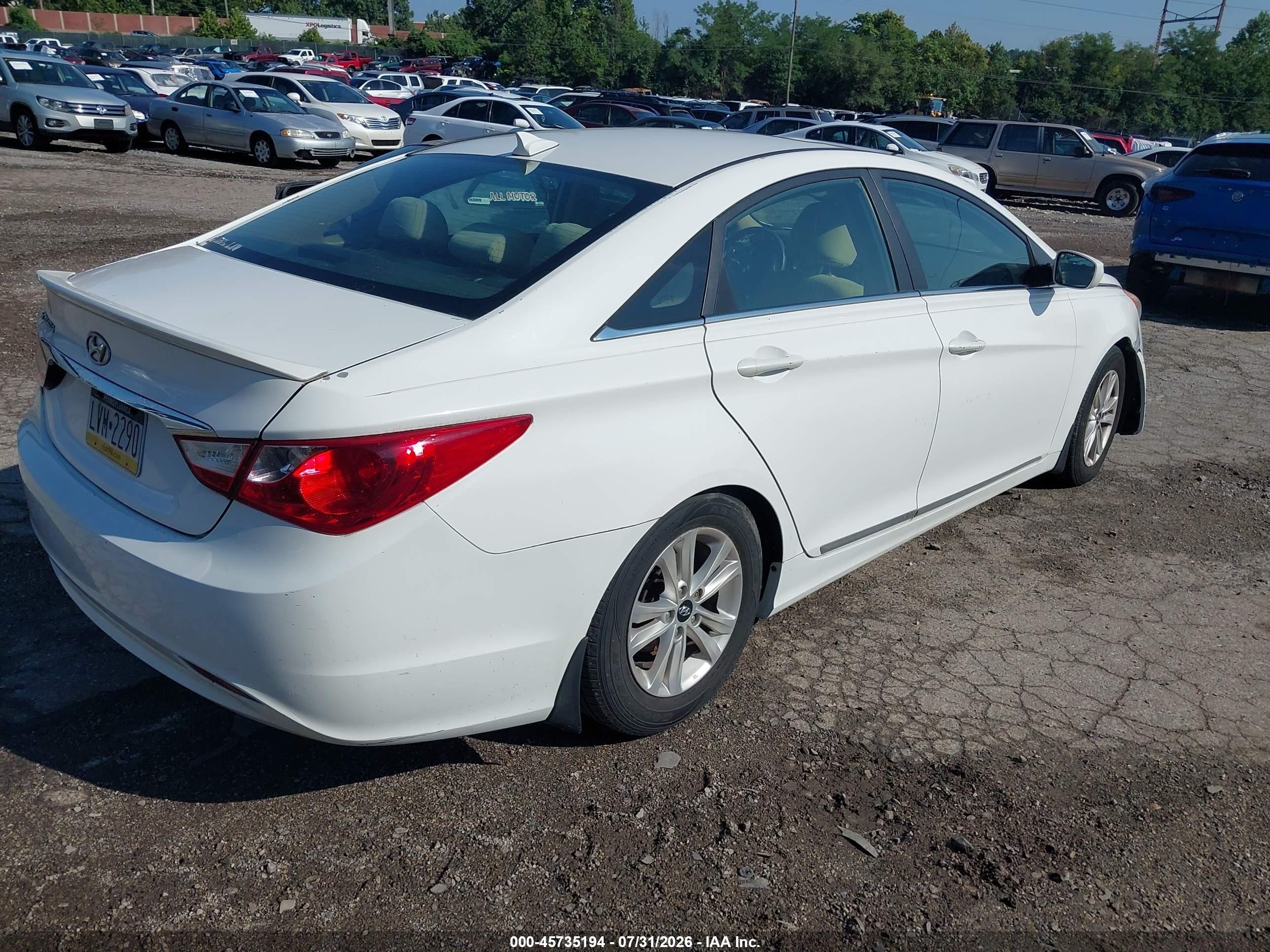 2013 Hyundai Sonata Gls White vin: 5NPEB4AC3DH783565