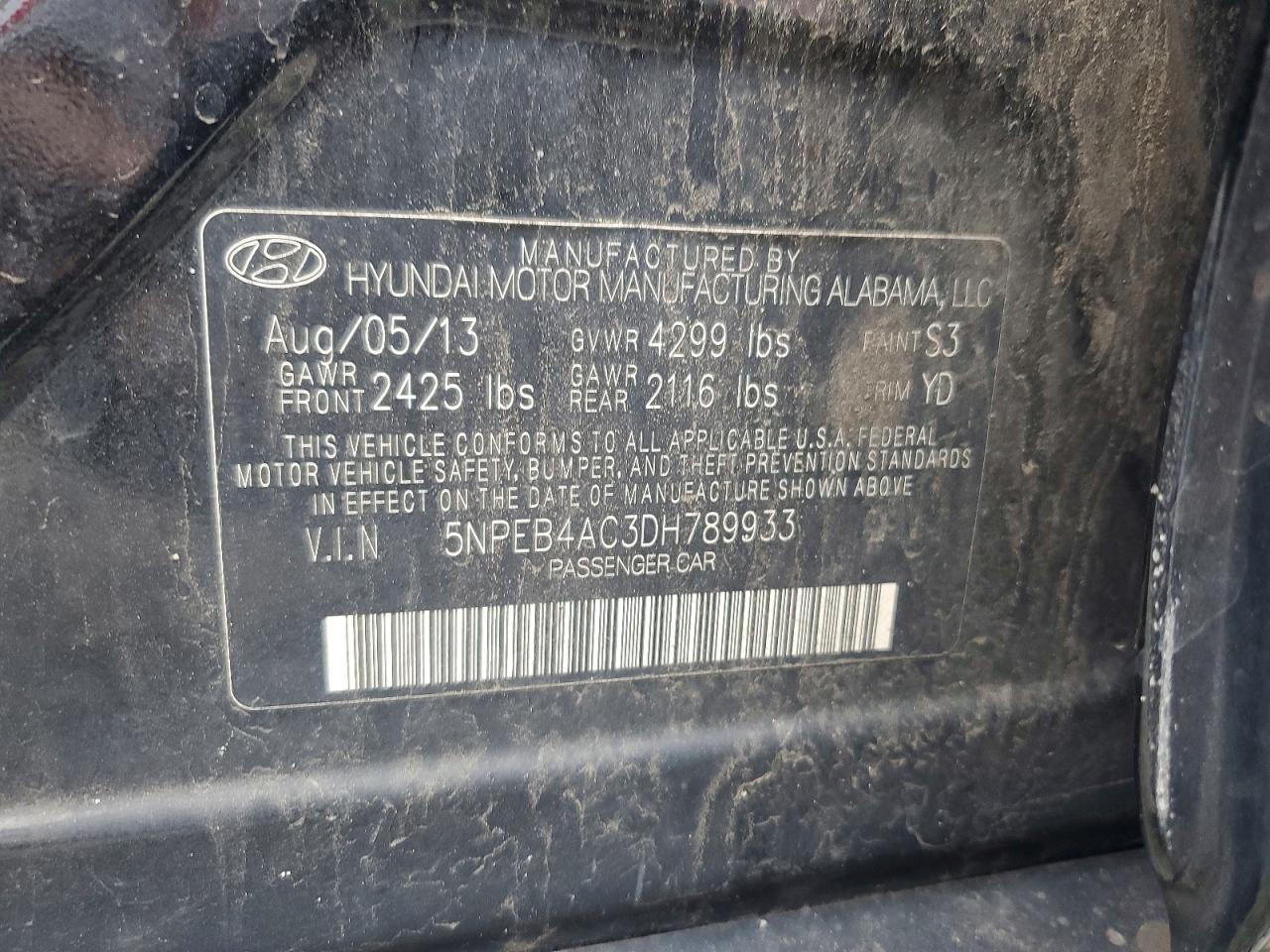 2013 Hyundai Sonata Gls Black vin: 5NPEB4AC3DH789933