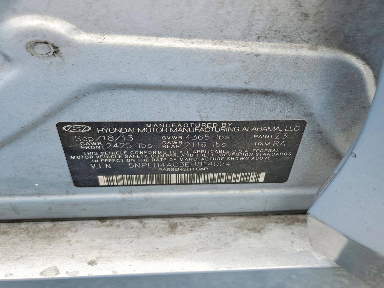 2014 Hyundai Sonata Gls Blue vin: 5NPEB4AC3EH814024