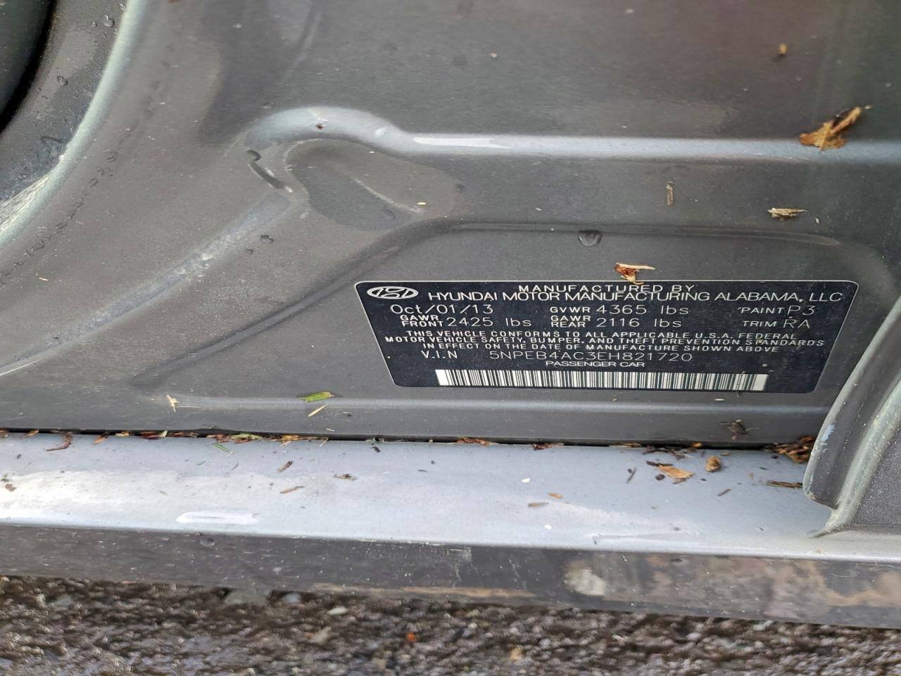 2014 Hyundai Sonata Gls Silver vin: 5NPEB4AC3EH821720