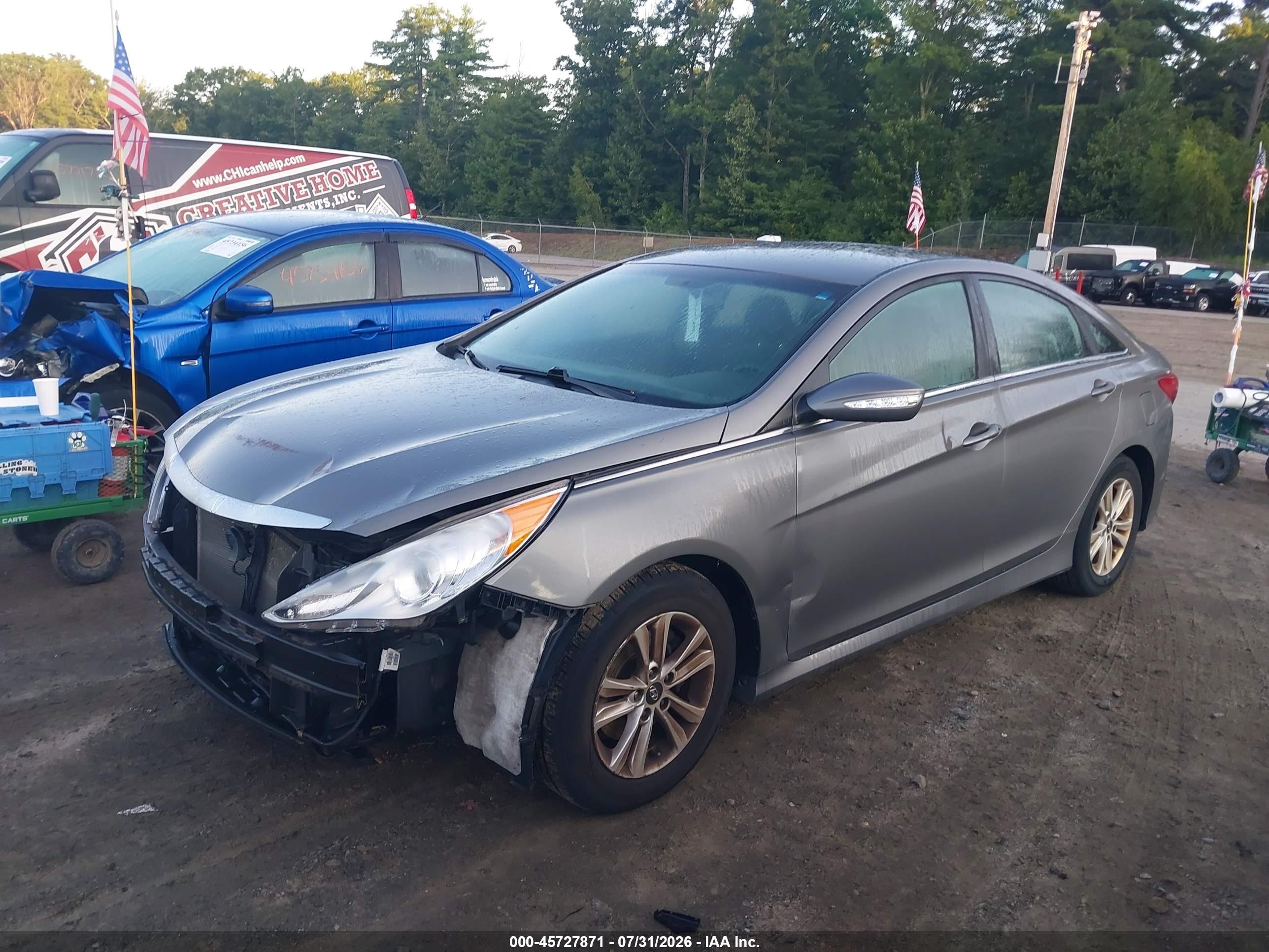 2014 Hyundai Sonata Gls Gray vin: 5NPEB4AC3EH826657