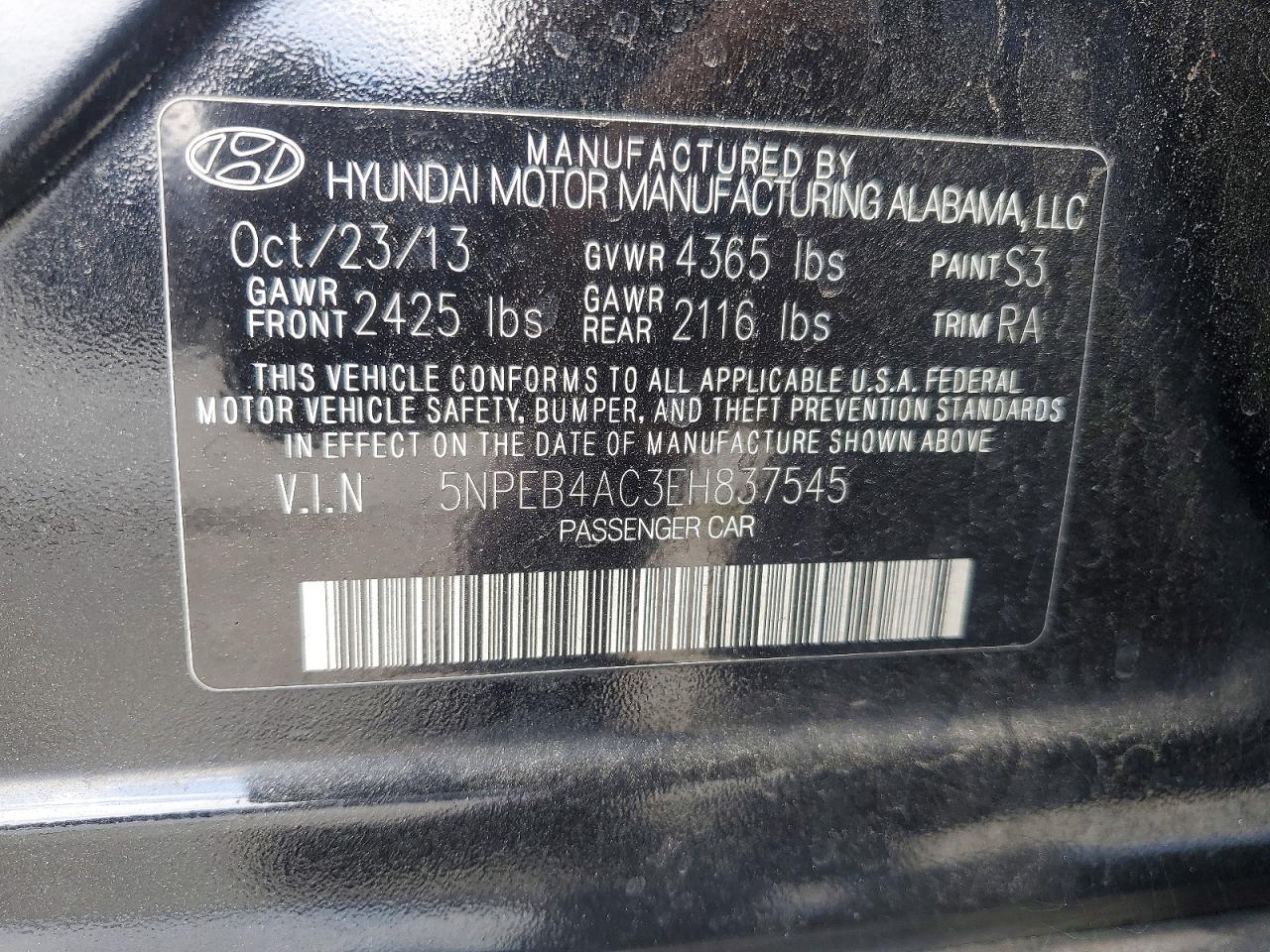 2014 Hyundai Sonata Gls Черный vin: 5NPEB4AC3EH837545