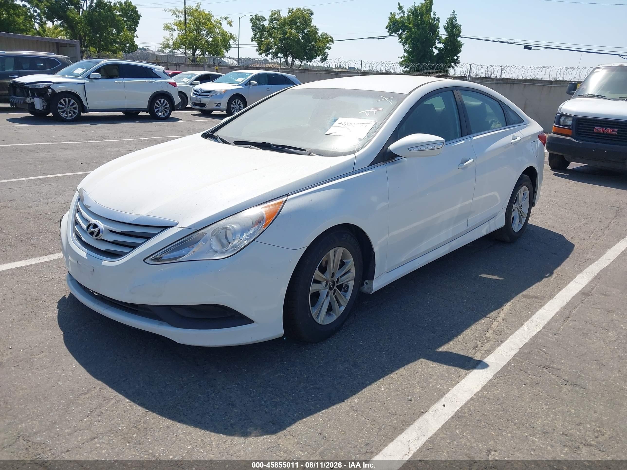 2014 Hyundai Sonata Gls White vin: 5NPEB4AC3EH843006