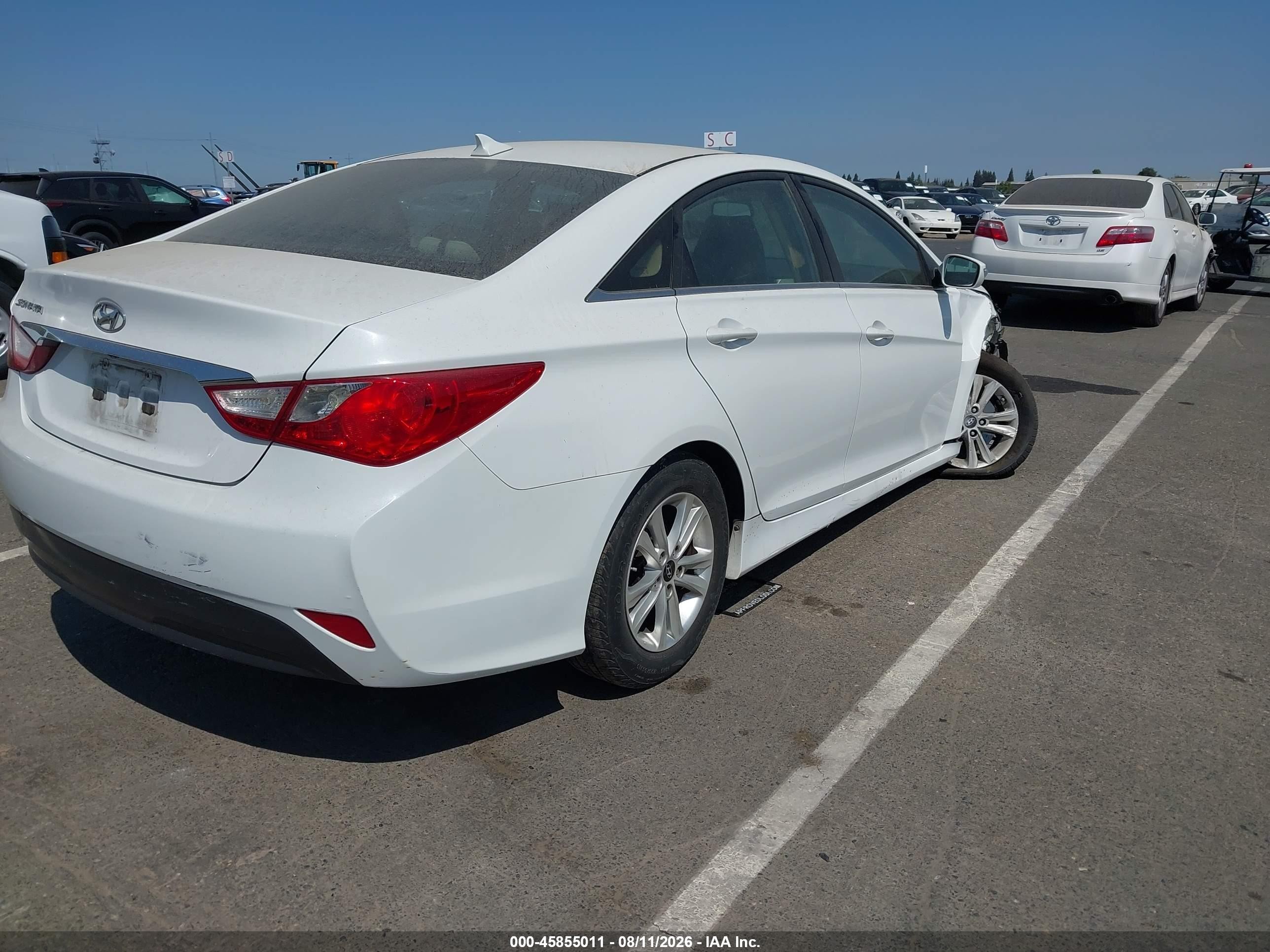 2014 Hyundai Sonata Gls White vin: 5NPEB4AC3EH843006