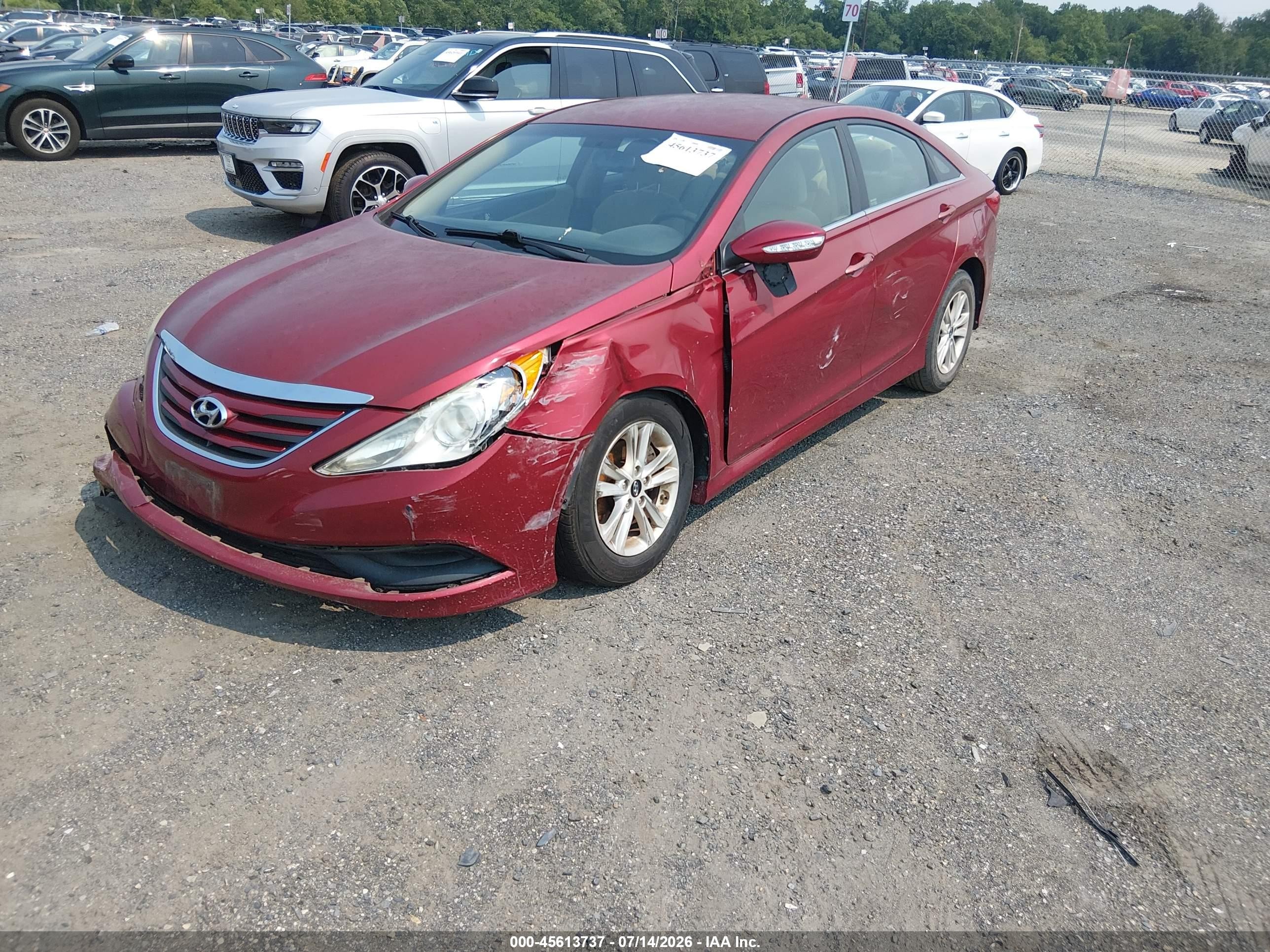 2014 Hyundai Sonata Gls Red vin: 5NPEB4AC3EH861666