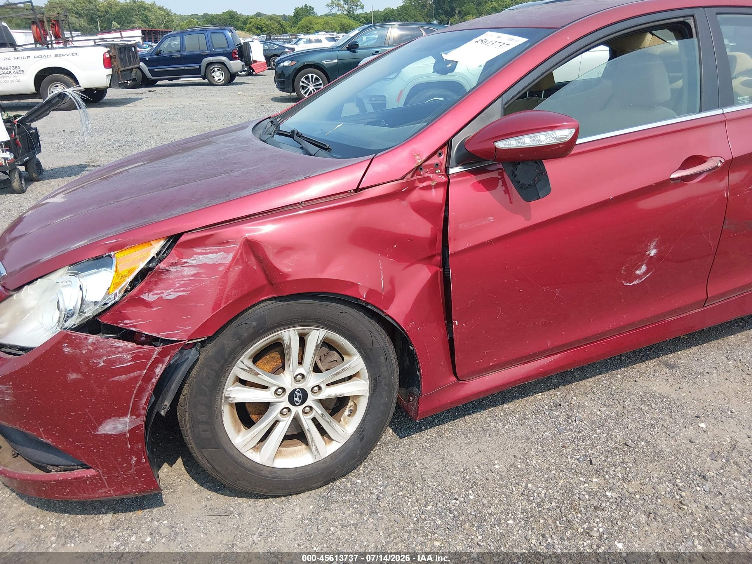 2014 Hyundai Sonata Gls Red vin: 5NPEB4AC3EH861666