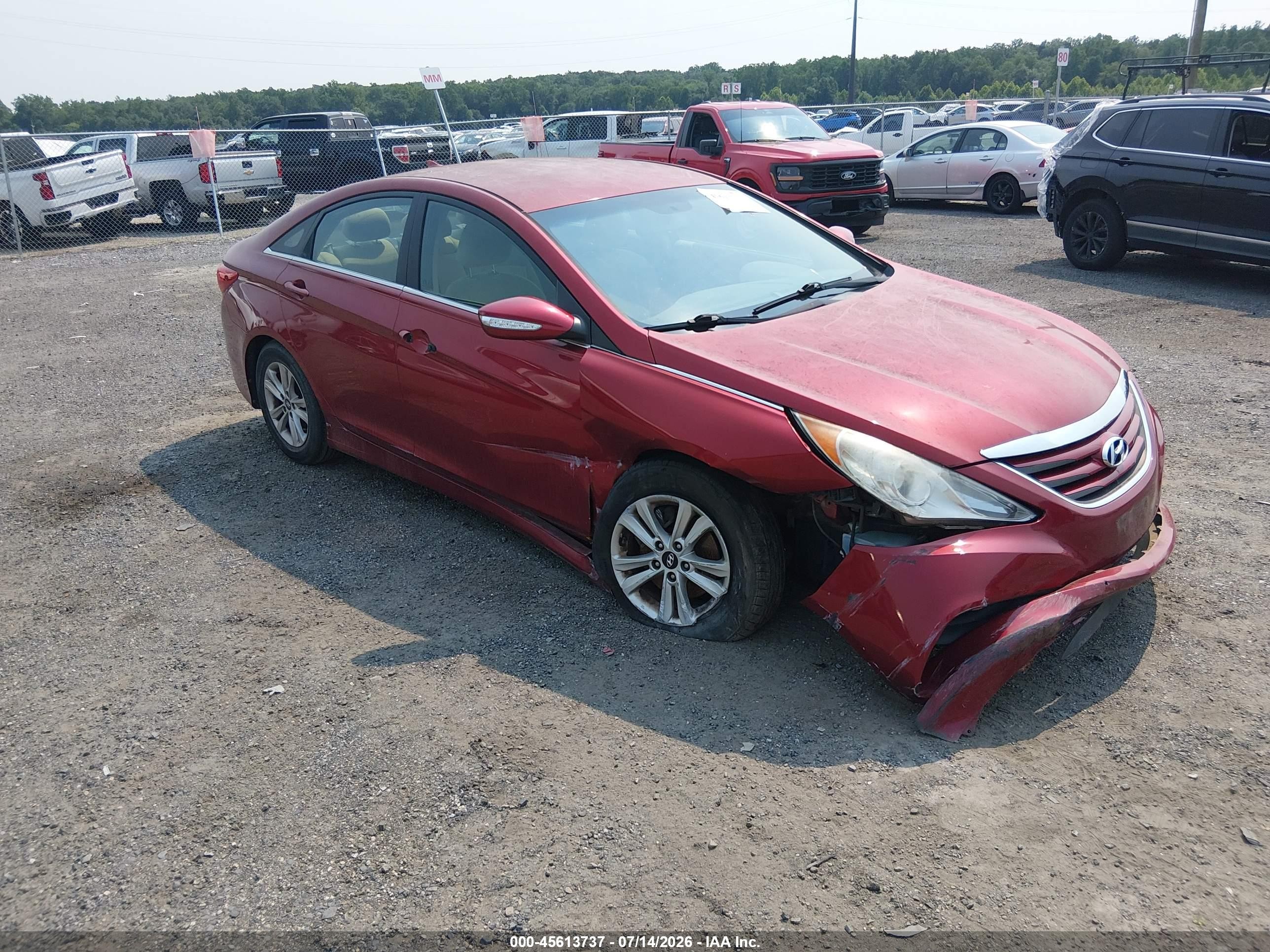2014 Hyundai Sonata Gls Red vin: 5NPEB4AC3EH861666
