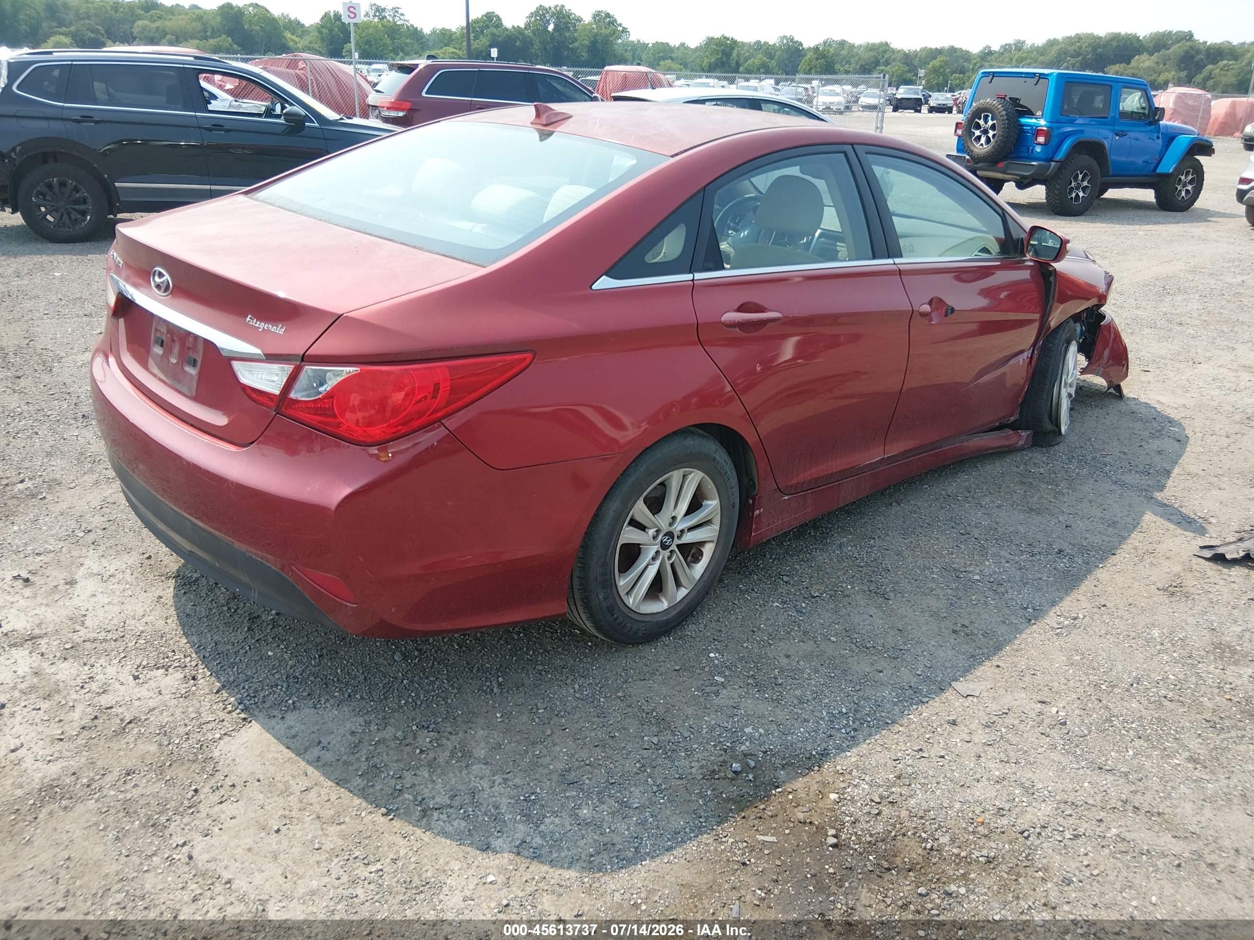 2014 Hyundai Sonata Gls Red vin: 5NPEB4AC3EH861666