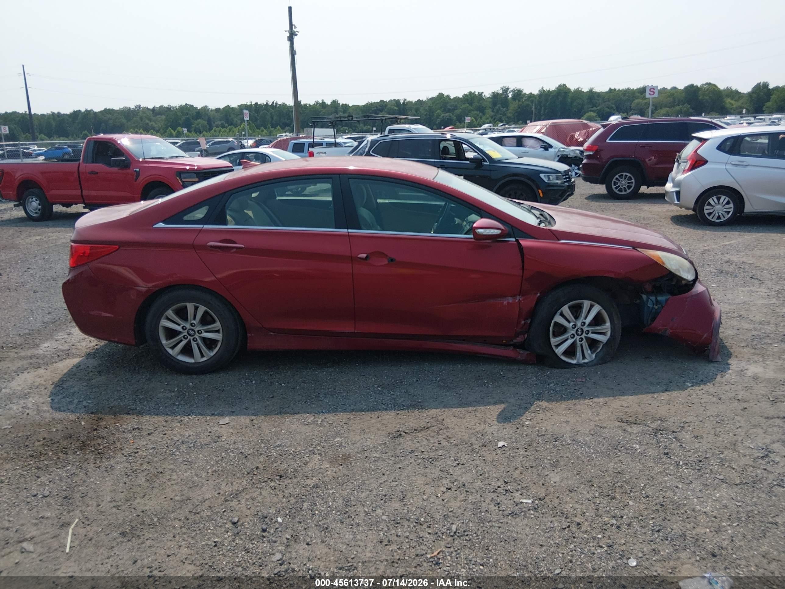 2014 Hyundai Sonata Gls Red vin: 5NPEB4AC3EH861666