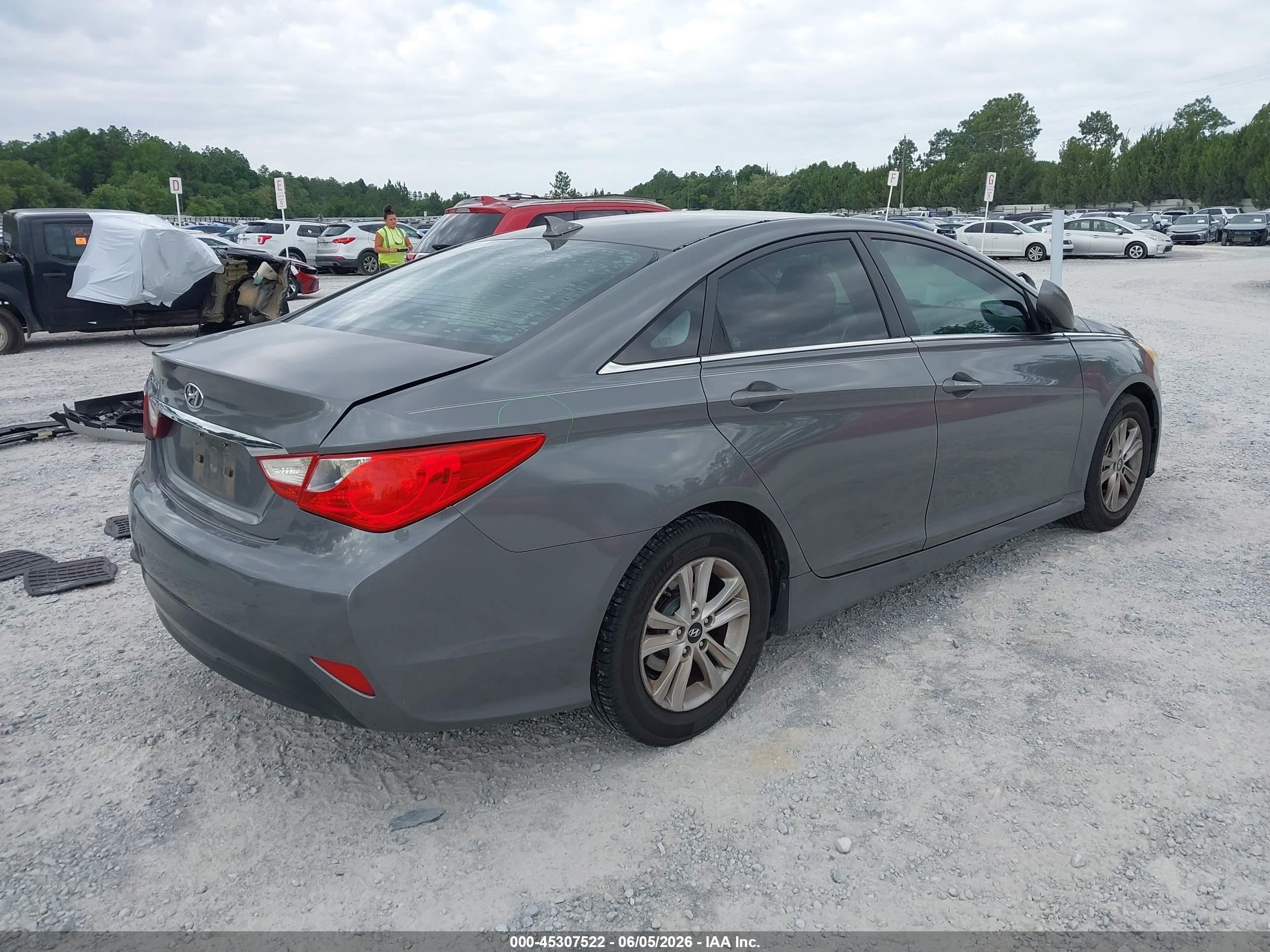 2014 Hyundai Sonata Gls Серый vin: 5NPEB4AC3EH865815