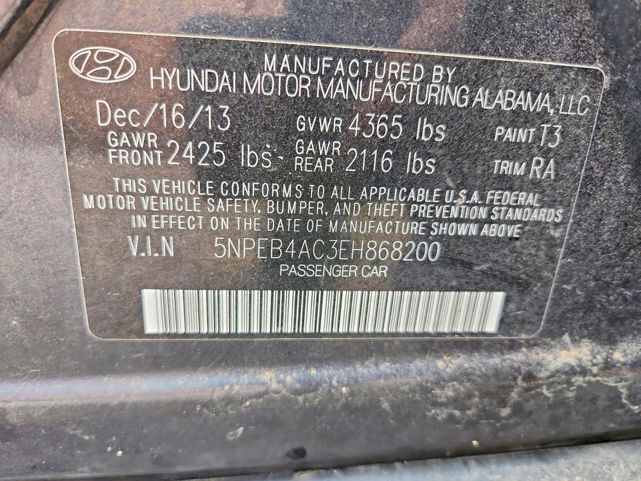 2014 Hyundai Sonata Gls Blue vin: 5NPEB4AC3EH868200