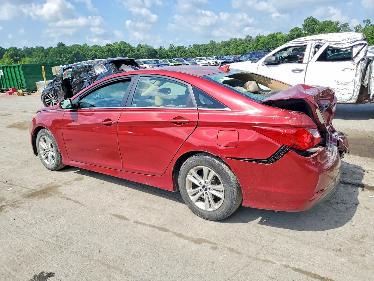 2014 Hyundai Sonata Gls Темно-бордовый vin: 5NPEB4AC3EH869878
