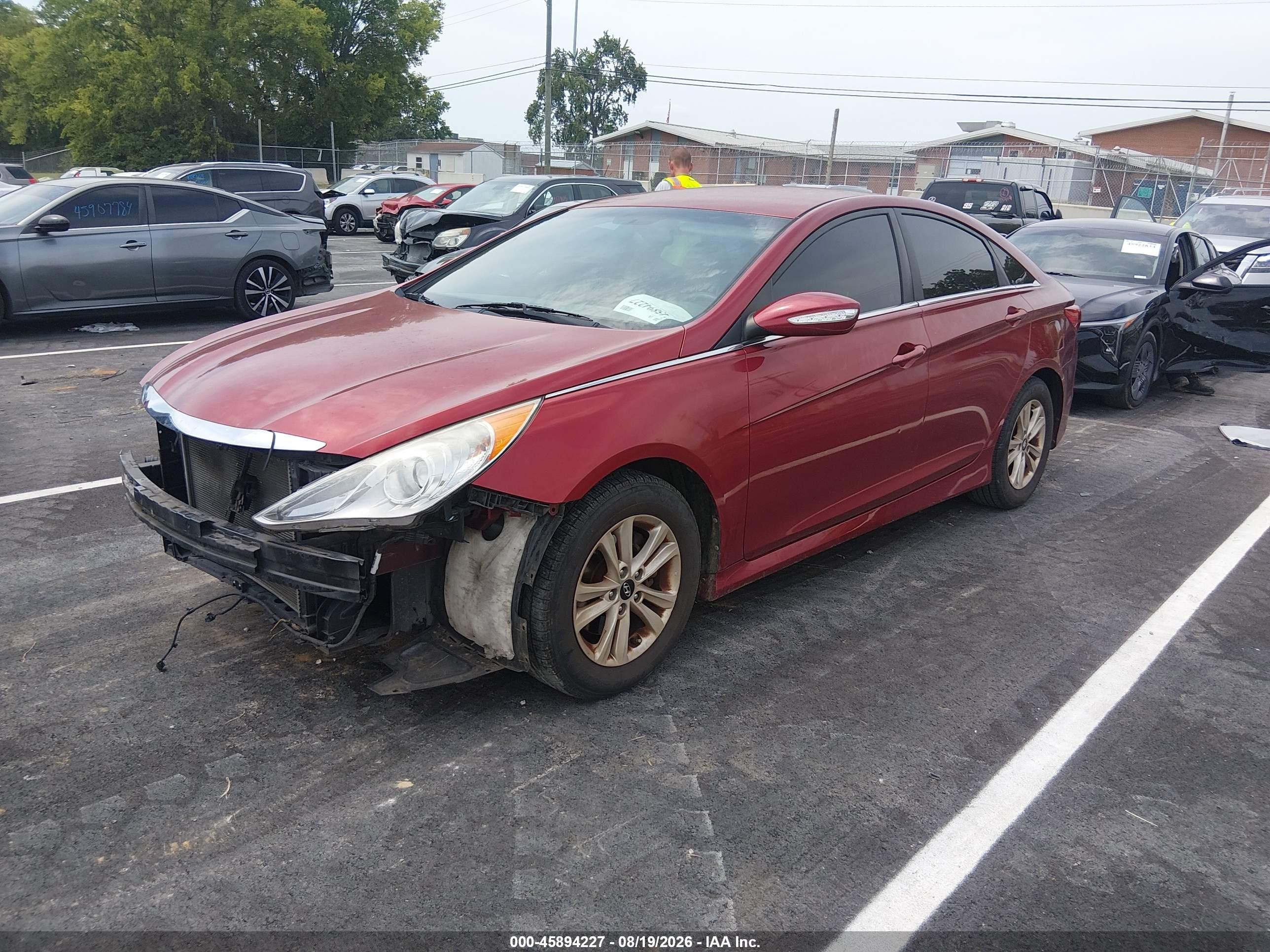 2014 Hyundai Sonata Gls Red vin: 5NPEB4AC3EH947852