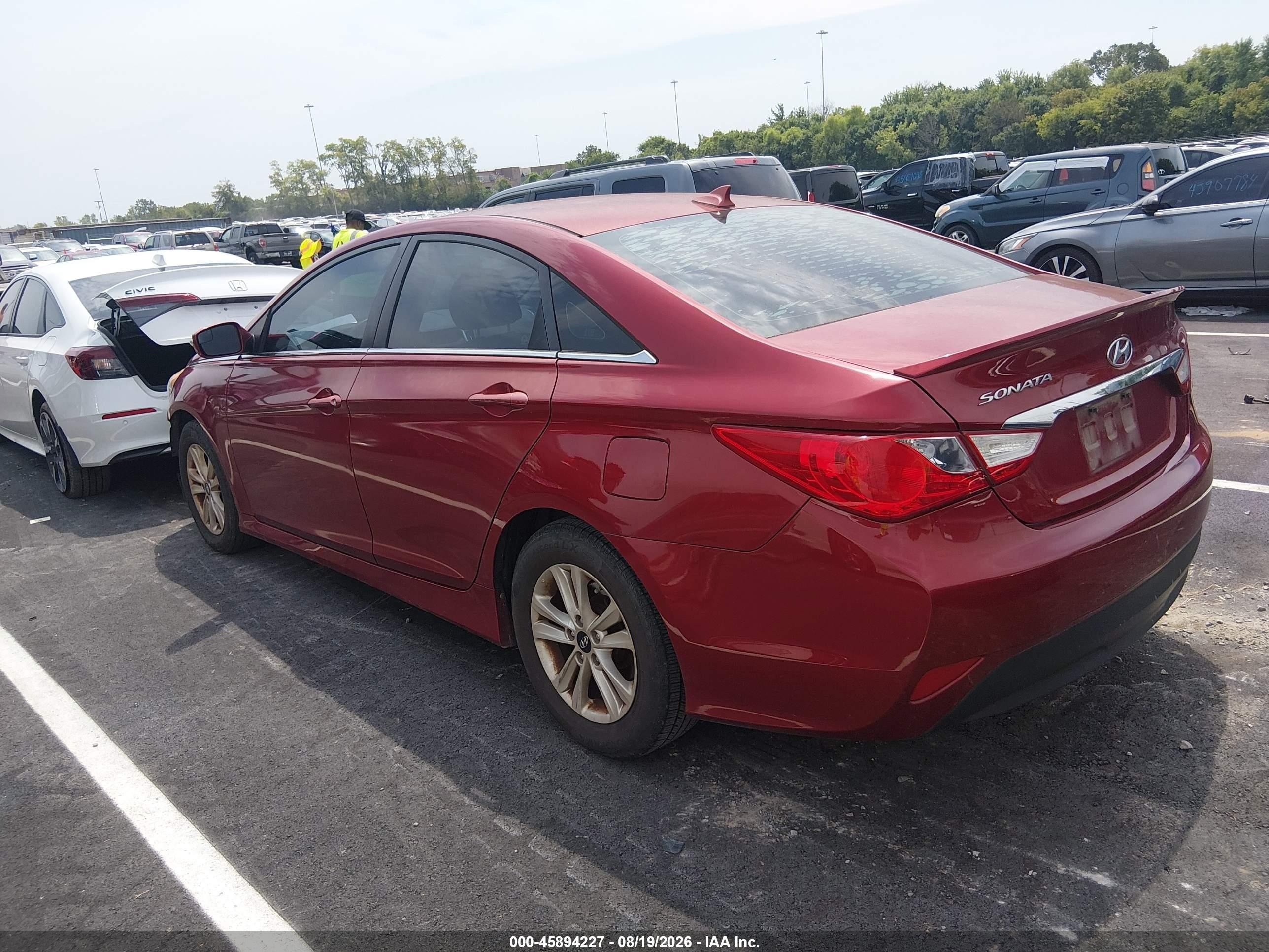 2014 Hyundai Sonata Gls Red vin: 5NPEB4AC3EH947852