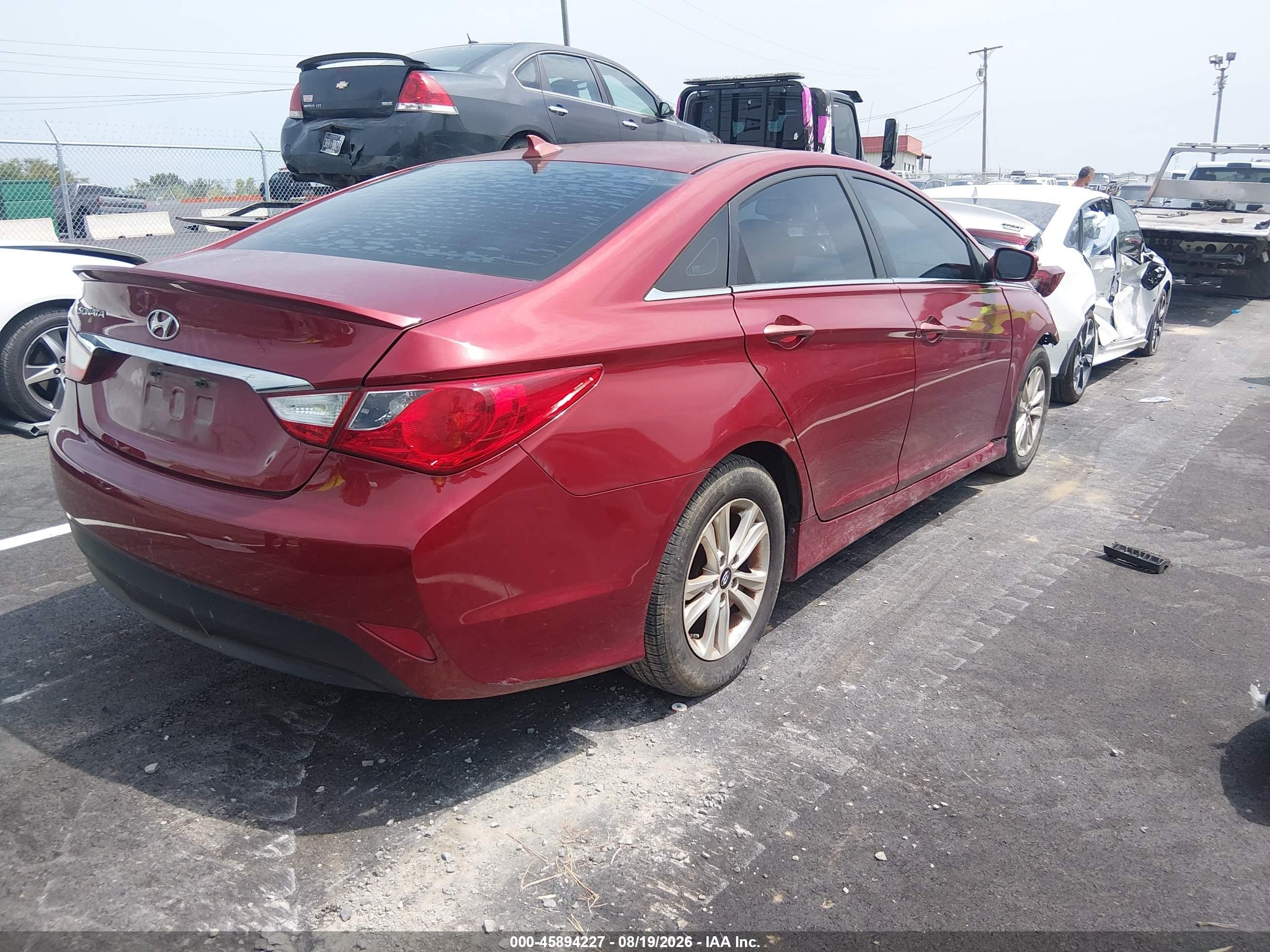 2014 Hyundai Sonata Gls Red vin: 5NPEB4AC3EH947852