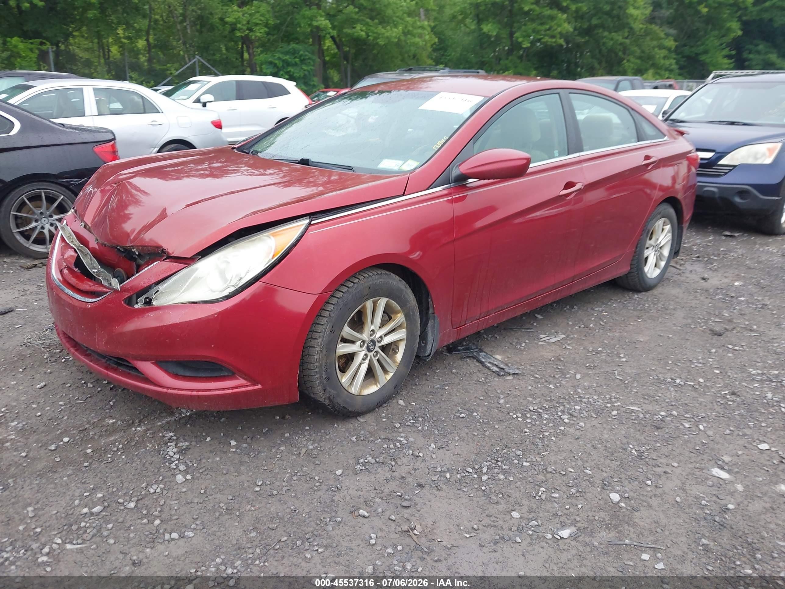2011 Hyundai Sonata Gls Red vin: 5NPEB4AC4BH111432