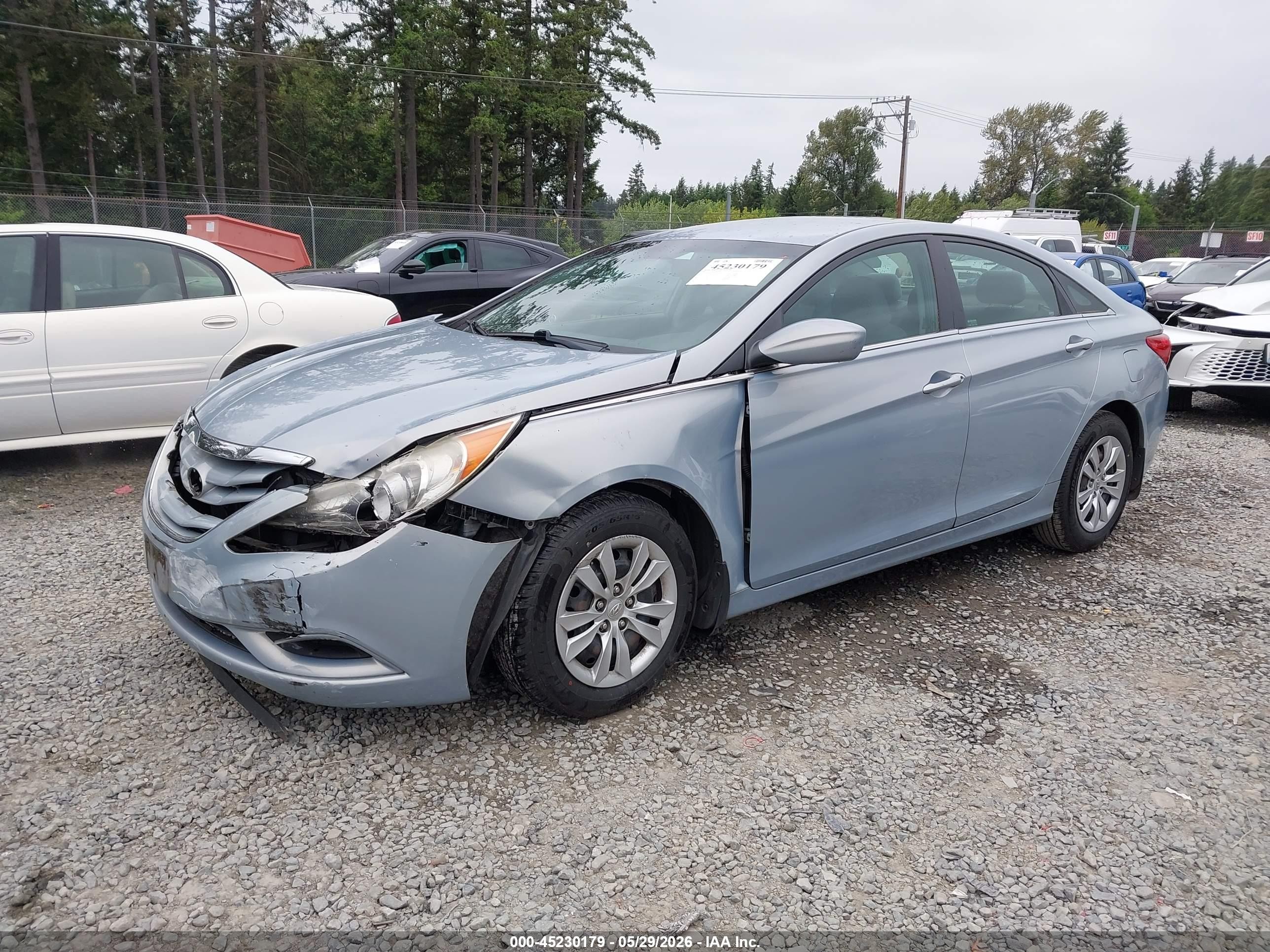 2011 Hyundai Sonata Gls Light Blue vin: 5NPEB4AC4BH239234