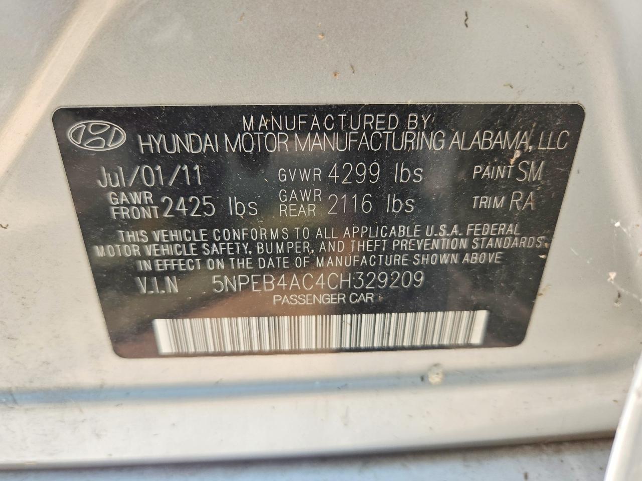 2012 Hyundai Sonata Gls Silver vin: 5NPEB4AC4CH329209