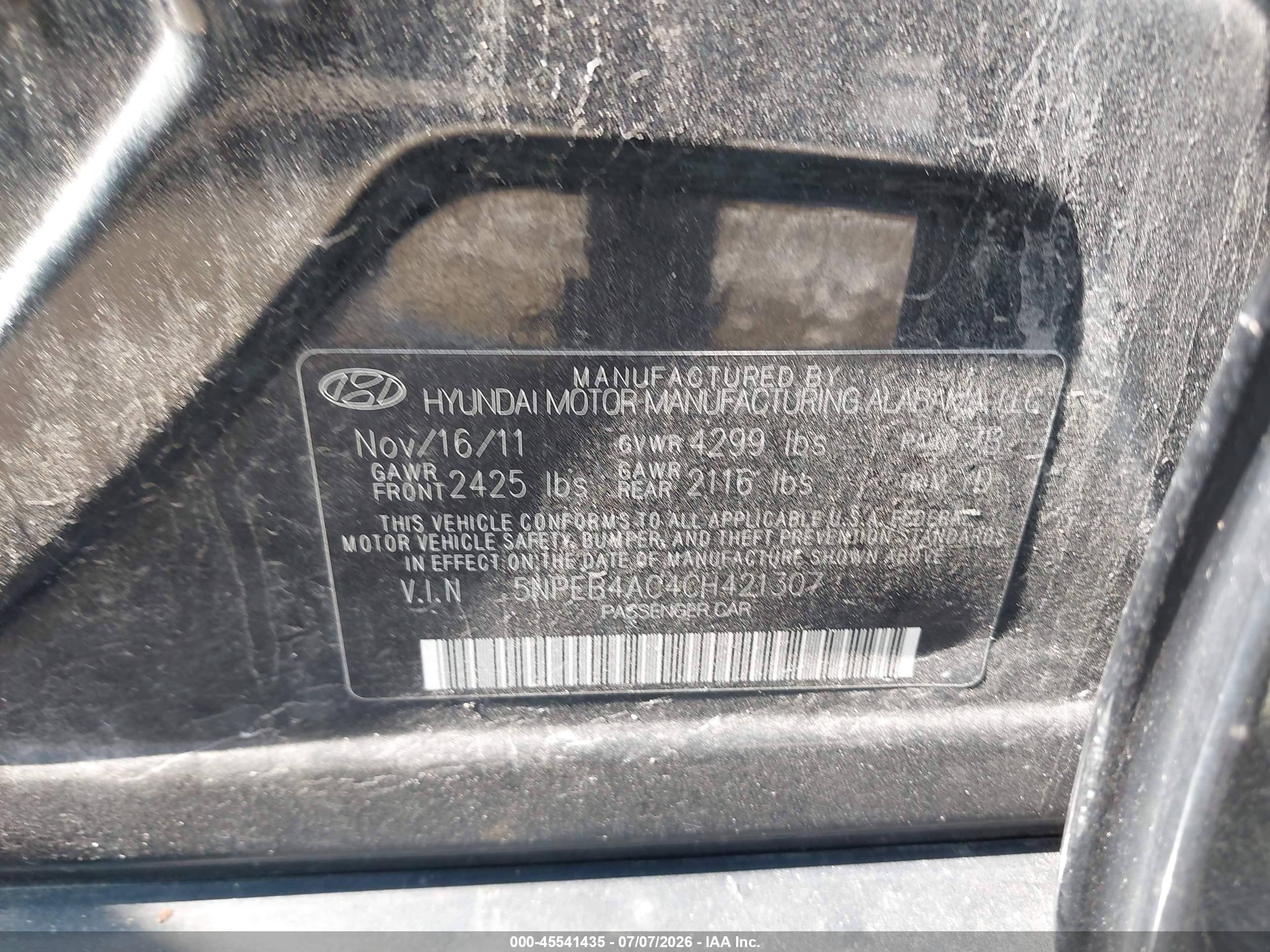 2012 Hyundai Sonata Gls Black vin: 5NPEB4AC4CH421307