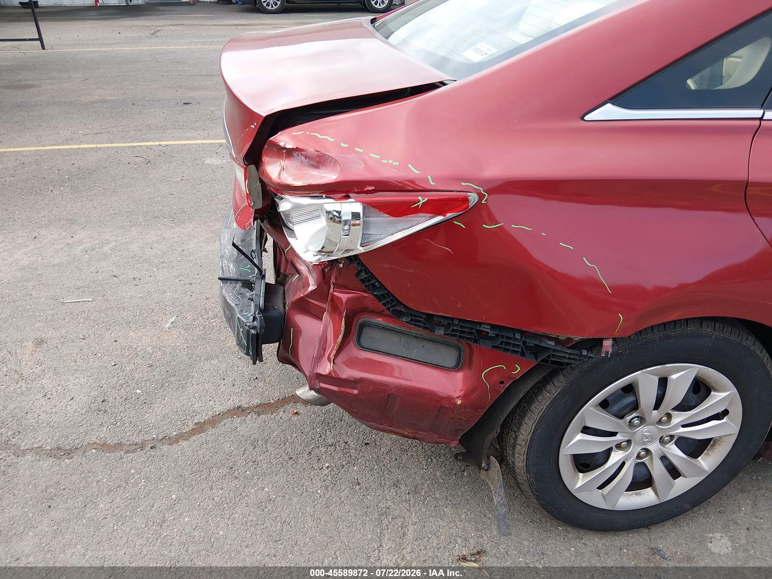 2013 Hyundai Sonata Gls Red vin: 5NPEB4AC4DH507962